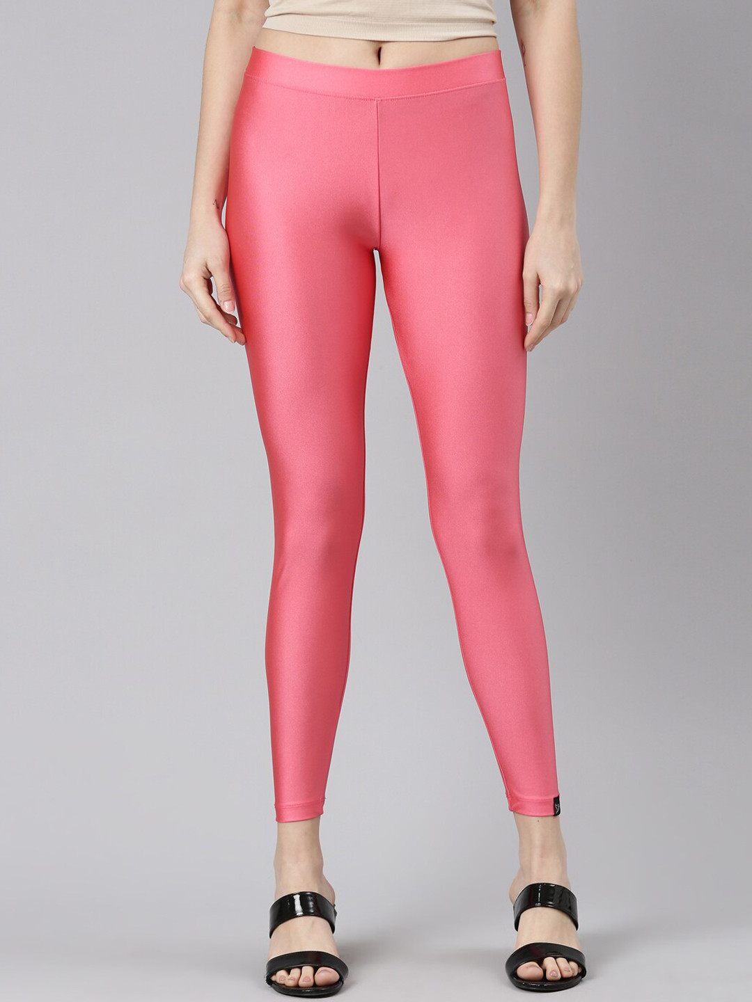 

TWIN BIRDS Women Mid-Rise Shimmer Leggings, Pink