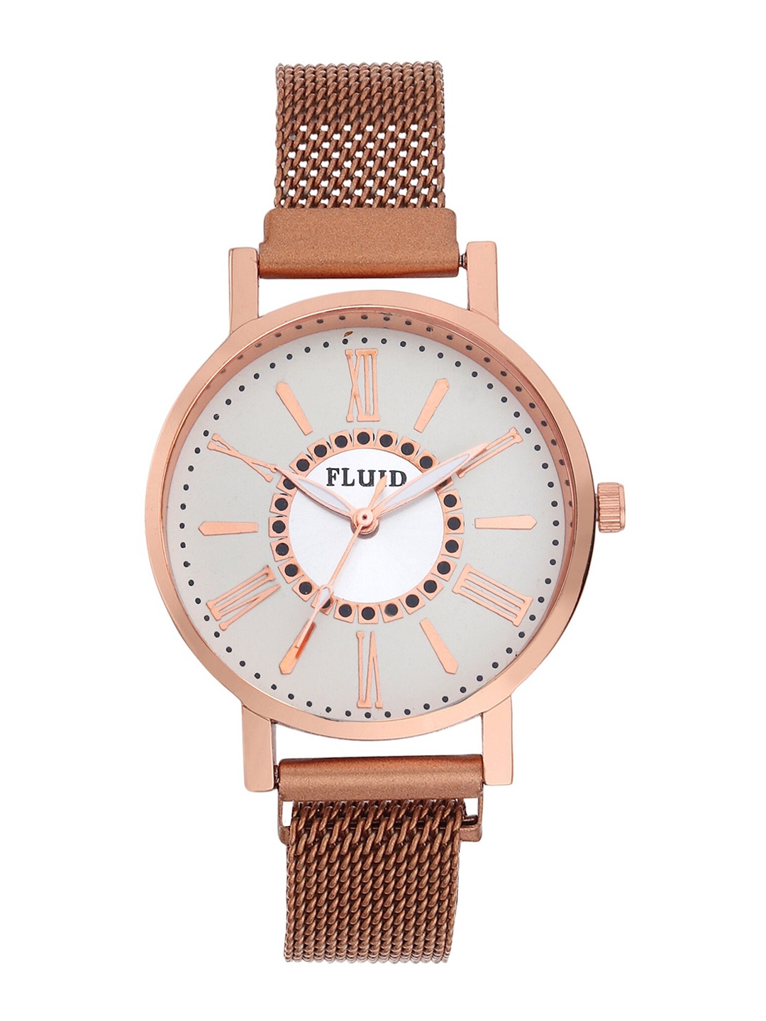 

FLUID Women Textured Dial & Textured Strap Analogue Watch With Gift Set FL-Gift Set-24, White