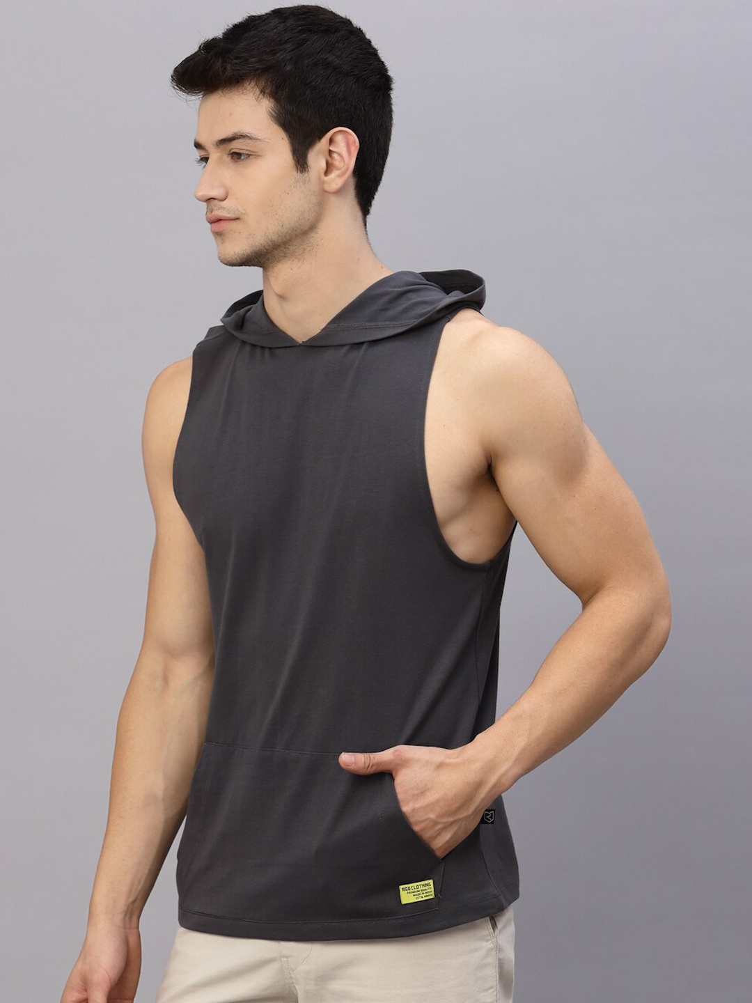 

Rigo Men Cotton Slim-Fit Innerwear Vests SD04221066, Grey