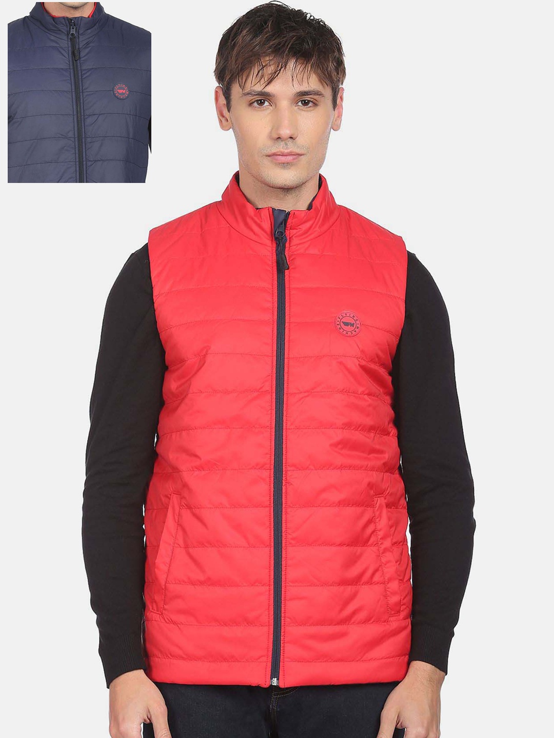 

Flying Machine Reversible Padded Jacket, Navy blue