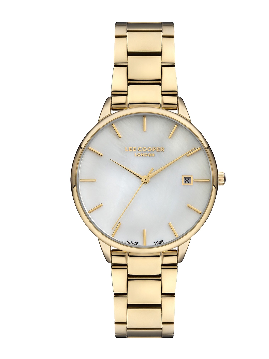 

Lee Cooper Women Brass Dial & Stainless Steel Bracelet Style Straps Analogue Watch LC07302.120, White