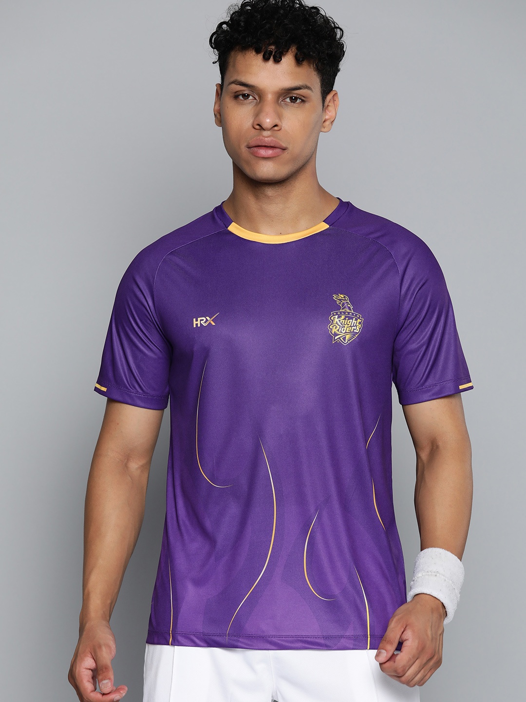 

HRX by Hrithik Roshan Kolkata Knight Riders Rapid-Dry & Antimicrobial T-shirt, Purple