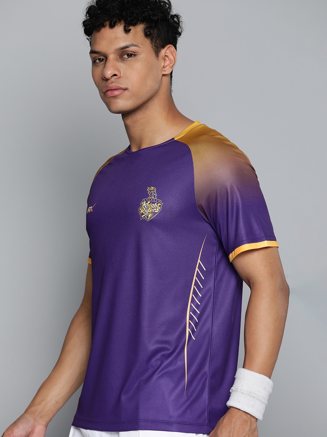 

HRX by Hrithik Roshan Typography Printed Antimicrobial Kolkata Knight Riders Tshirt, Purple