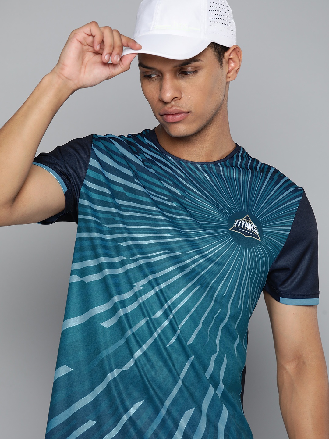 

HRX by Hrithik Roshan Rapid-Dry Gujarat Titans Cricket T-shirt, Teal