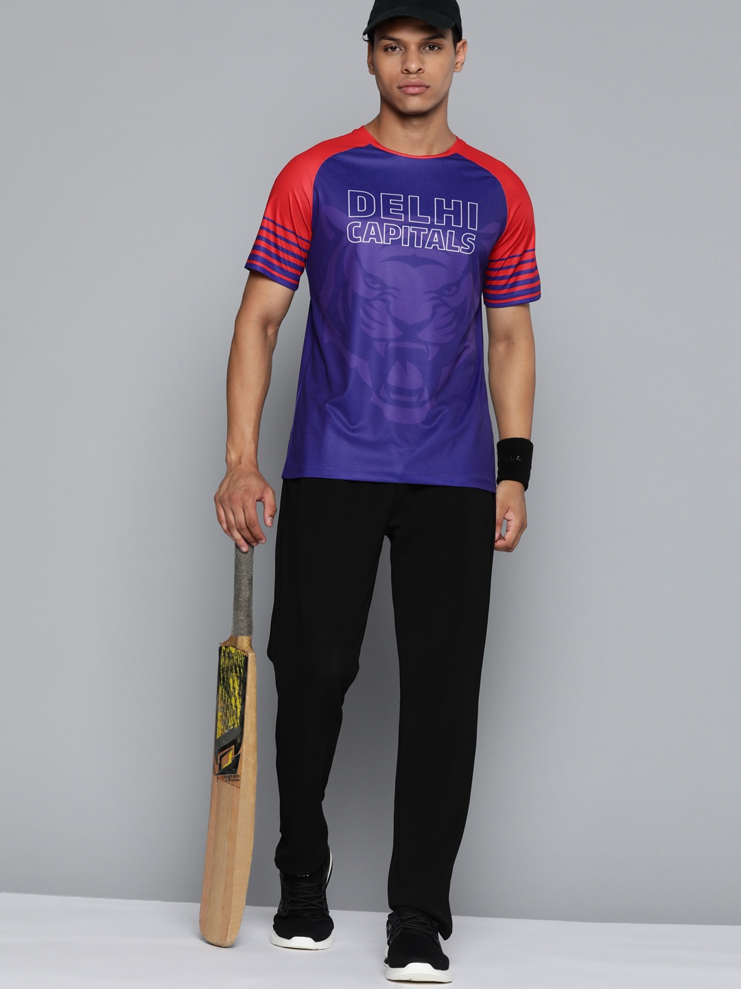 

HRX by Hrithik Roshan Rapid-Dry Delhi Capitals Print Cricket T-shirt, Blue