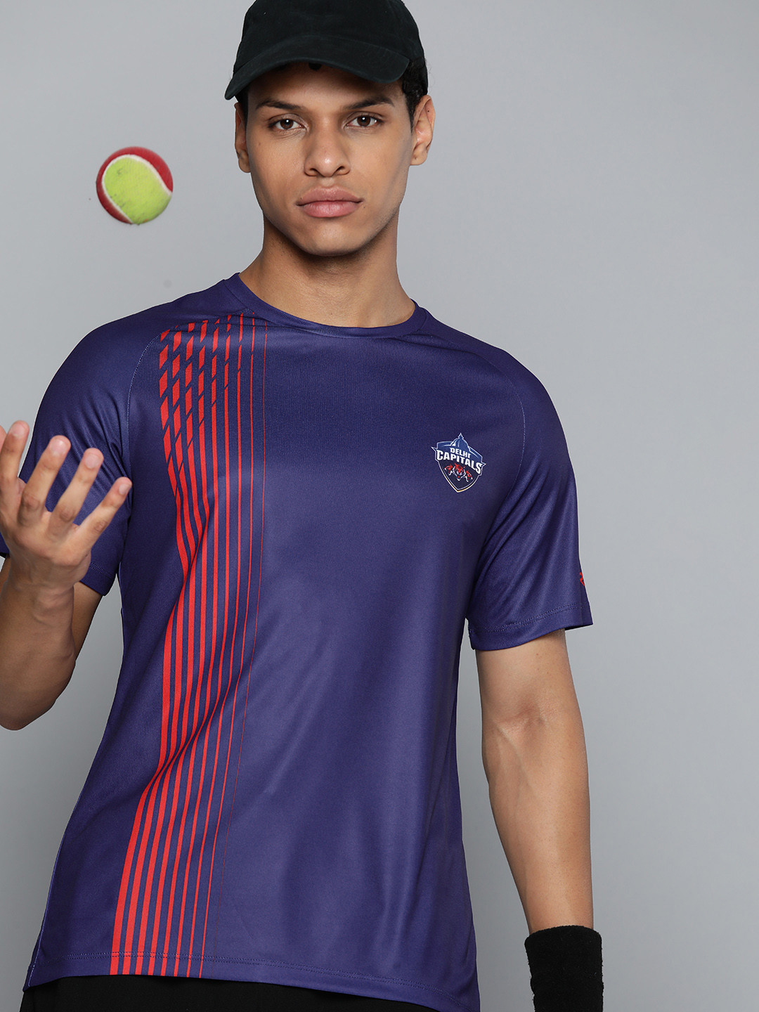 

HRX by Hrithik Roshan Rapid-Dry Delhi Capitals Cricket T-shirt, Navy blue