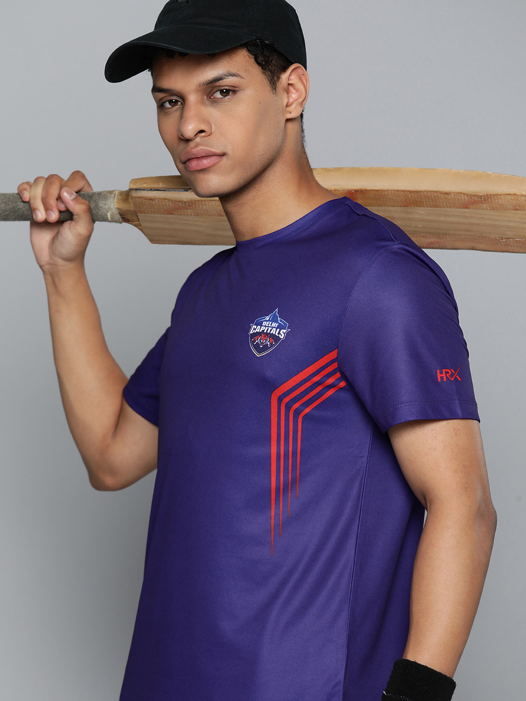 

HRX by Hrithik Roshan Rapid-Dry Delhi Capitals Cricket T-shirt, Navy blue