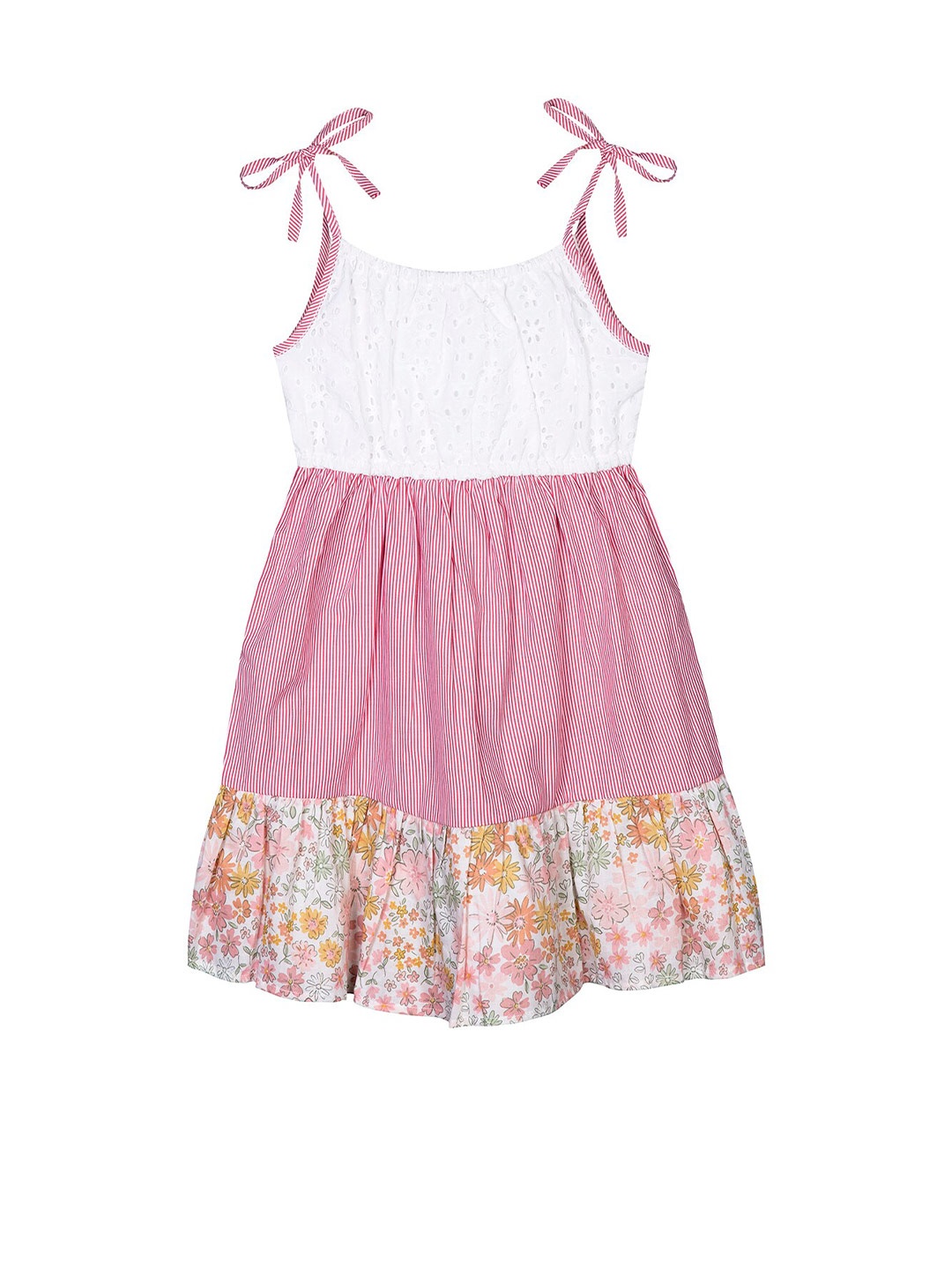 

Budding Bees Pink Floral A-Line Dress