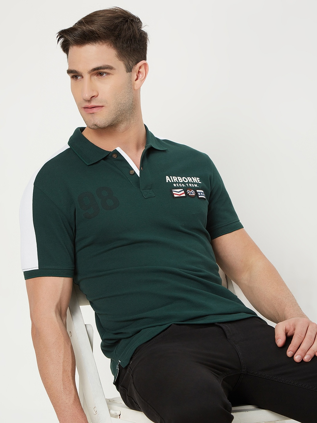 

Mufti Polo Collar Pure Cotton T-shirt, Green