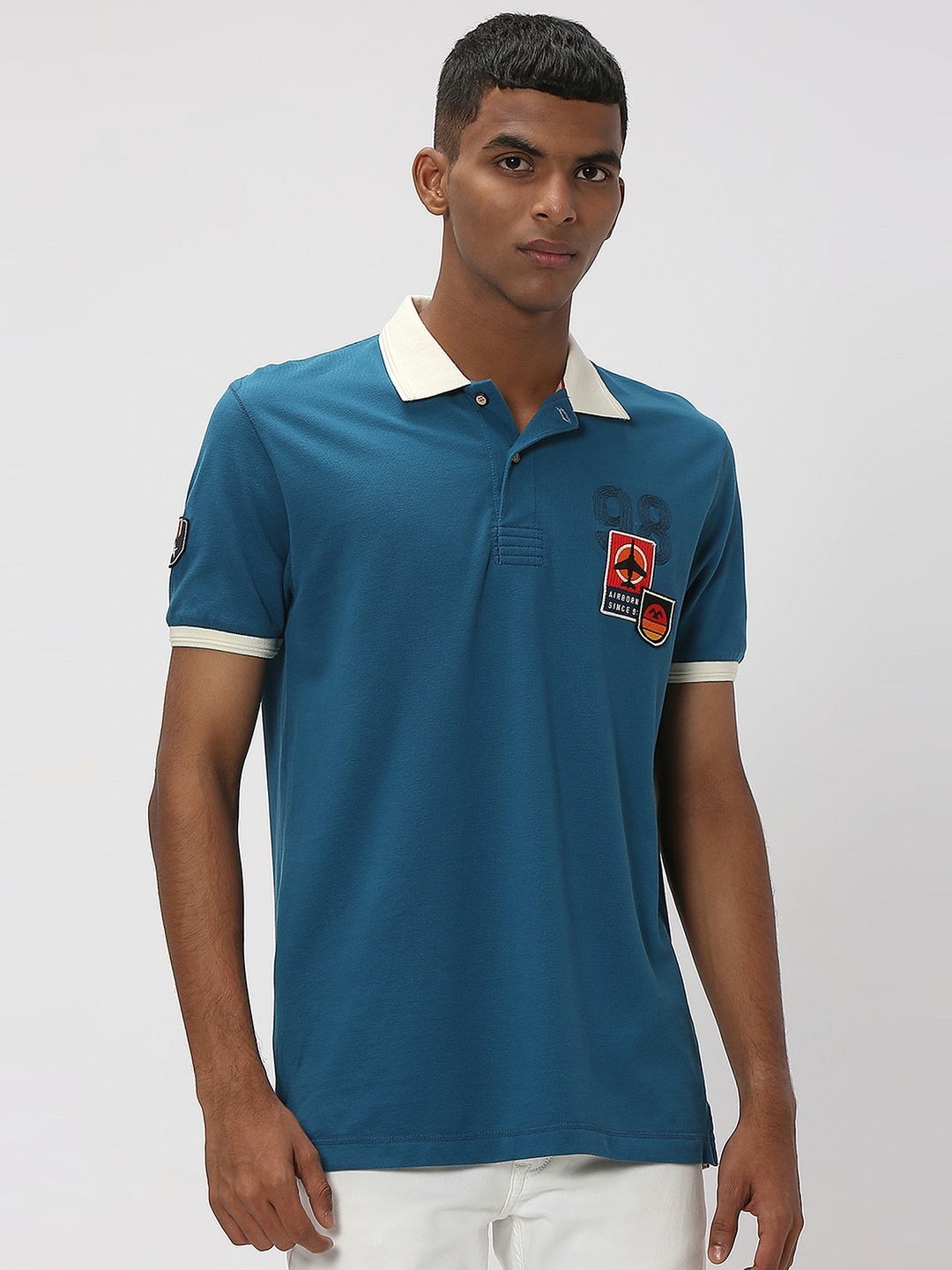 

Mufti Polo Collar Pure Cotton T-shirt, Teal