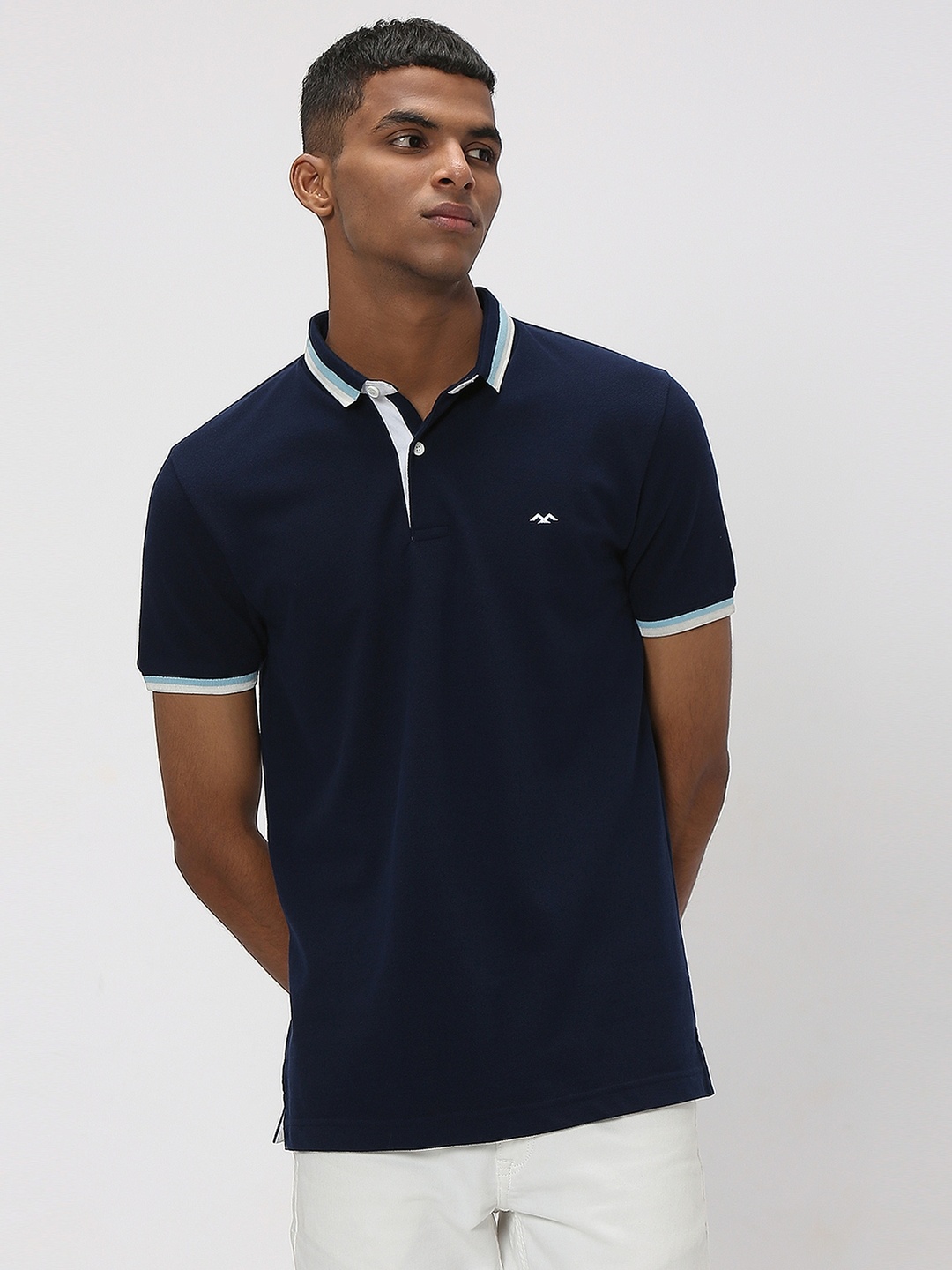 

Mufti Polo Collar Slim Fit Pure Cotton T-shirt, Navy blue