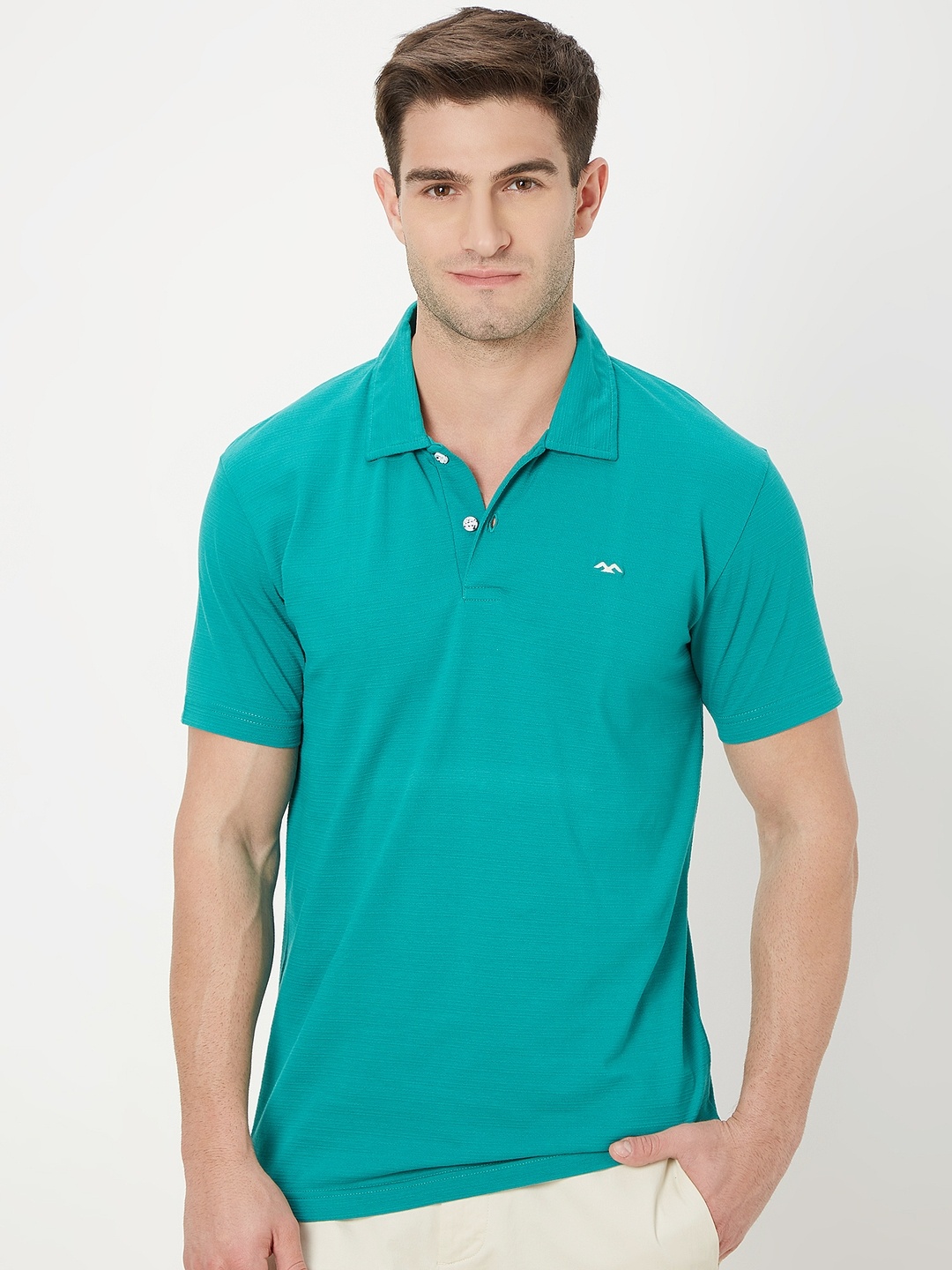 

Mufti Men Polo Collar Slim Fit T-shirt, Green