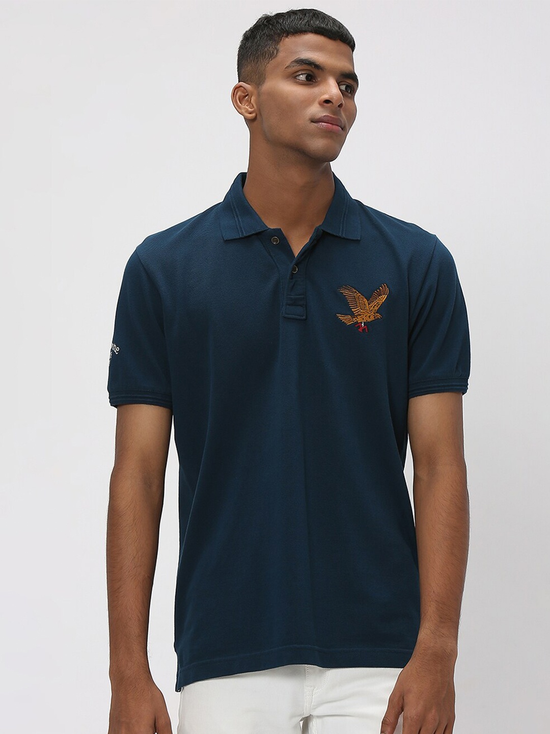 

Mufti Polo Collar Slim Fit Pure Cotton T-shirt, Navy blue