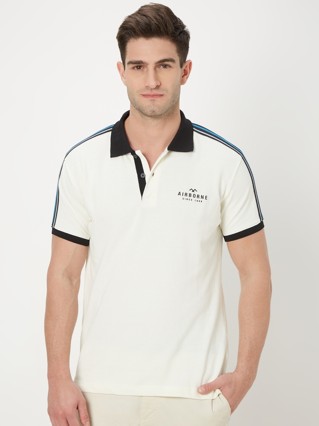 

Mufti Polo Collar Slim Fit Pure Cotton T-shirt, White