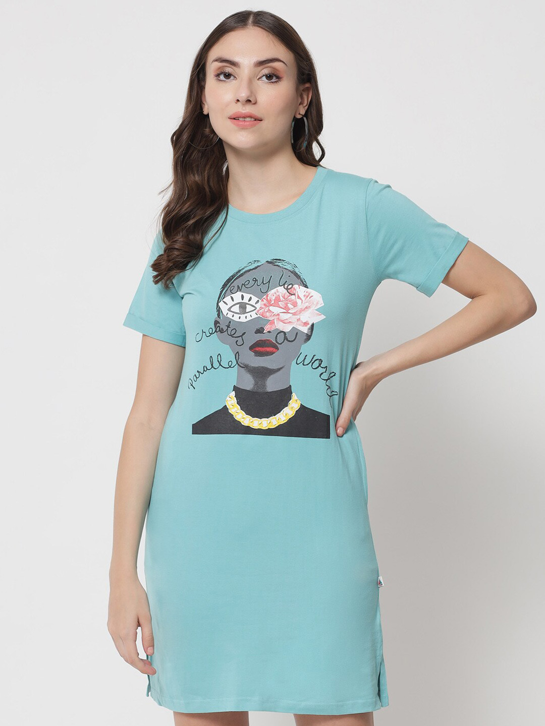 

The Dry State Graphic Printed T-shirt Dress, Blue