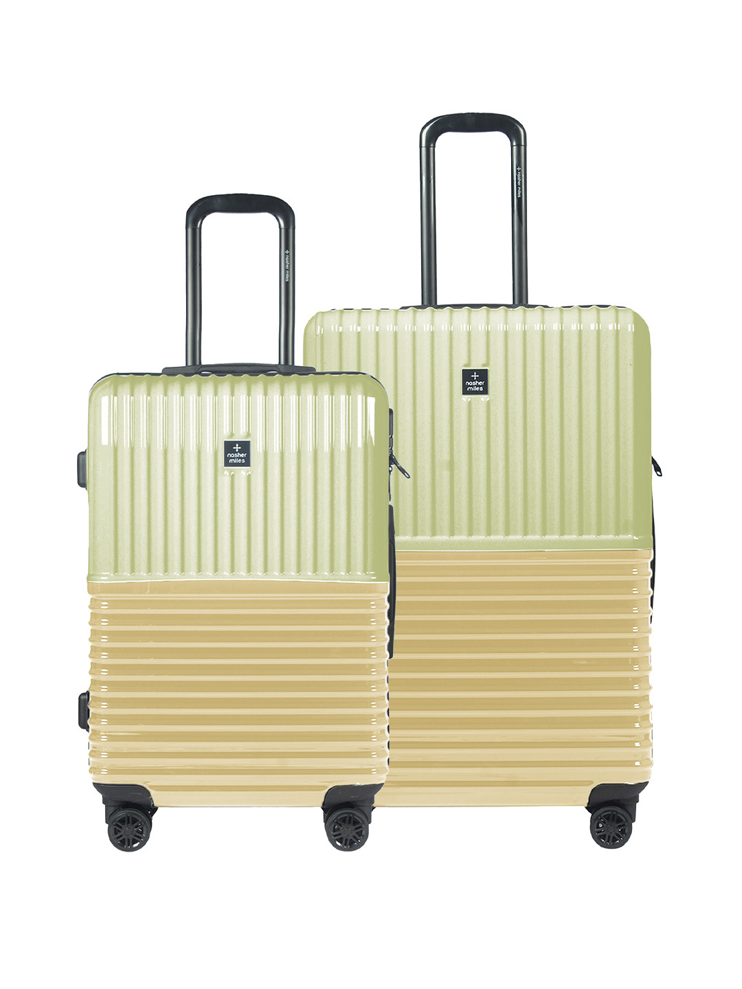 

Nasher Miles Istanbul Hard-Sided ABS and PC Set of 2 M/L Green Yellow Trolley Bags 65-75cm