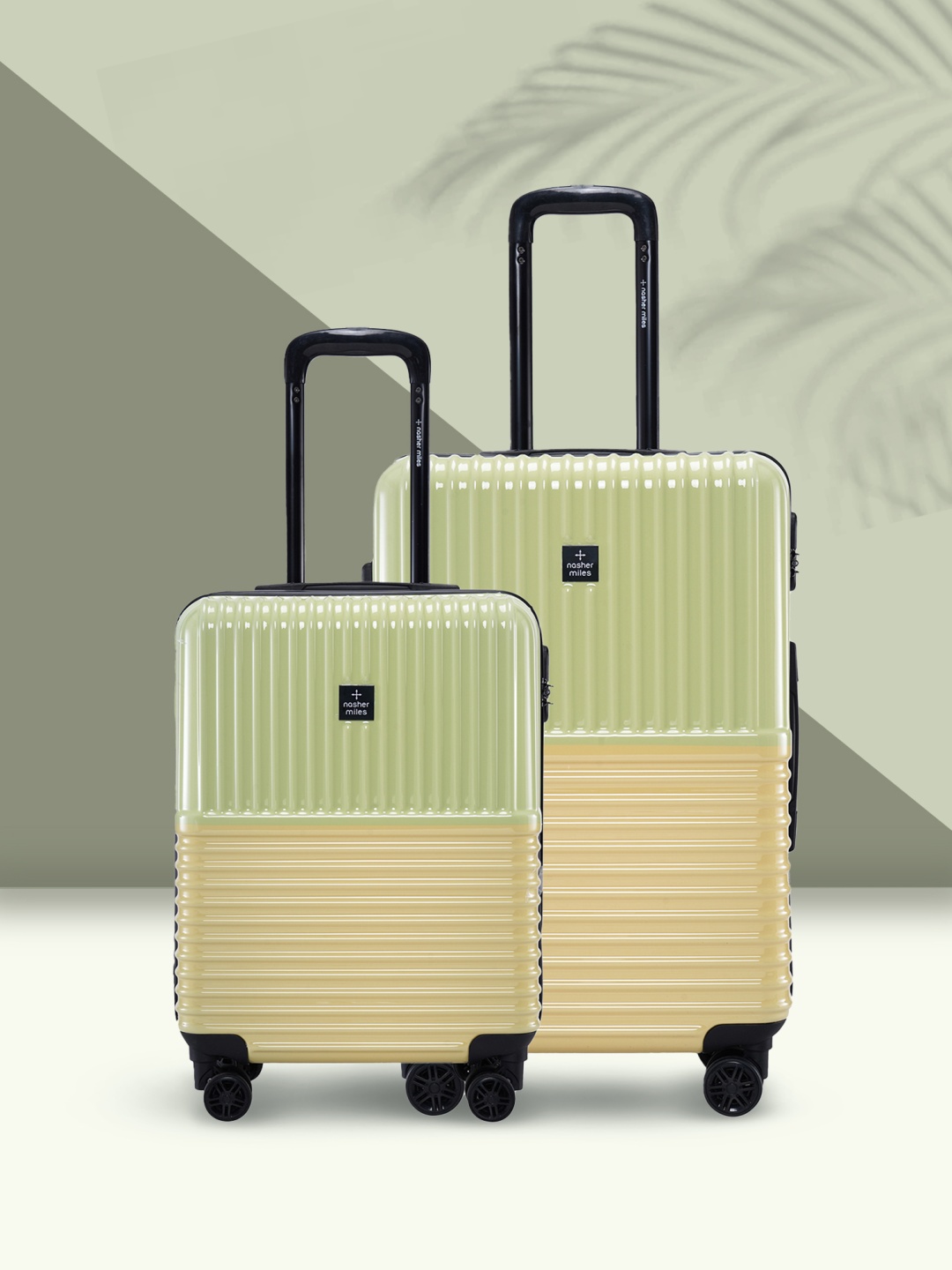 

Nasher Miles Istanbul Hard-Sided ABS and PC Set of 2 S/M Green Yellow Trolley Bags 55-65cm