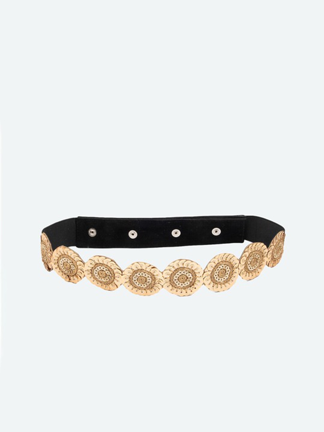 

DEEBACO Women Embellished Wide Belt, Gold