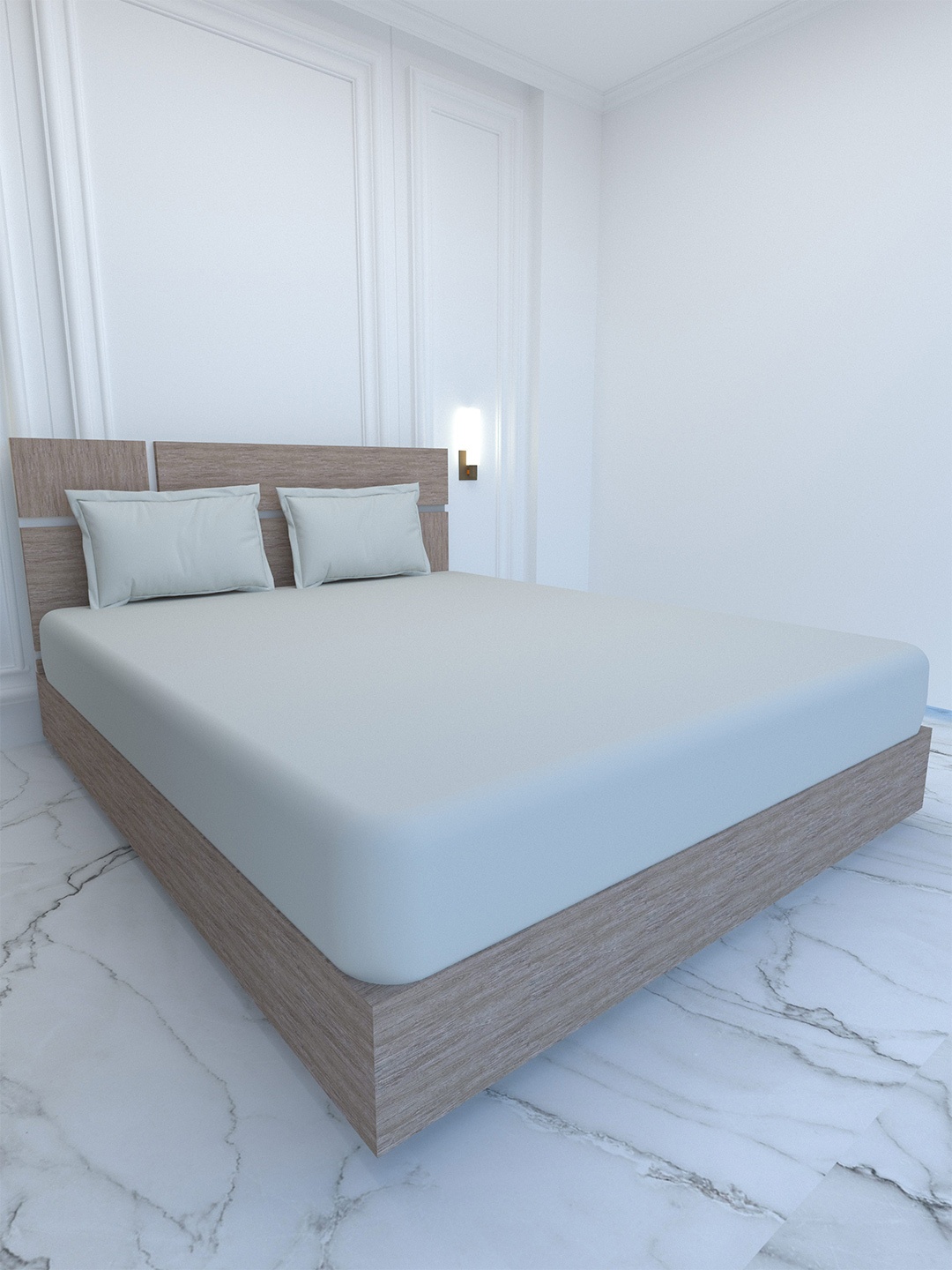 

Pure Decor Palace Grey 400 TC Flat Pure Cotton King Bedsheet with 2 Pillow Covers