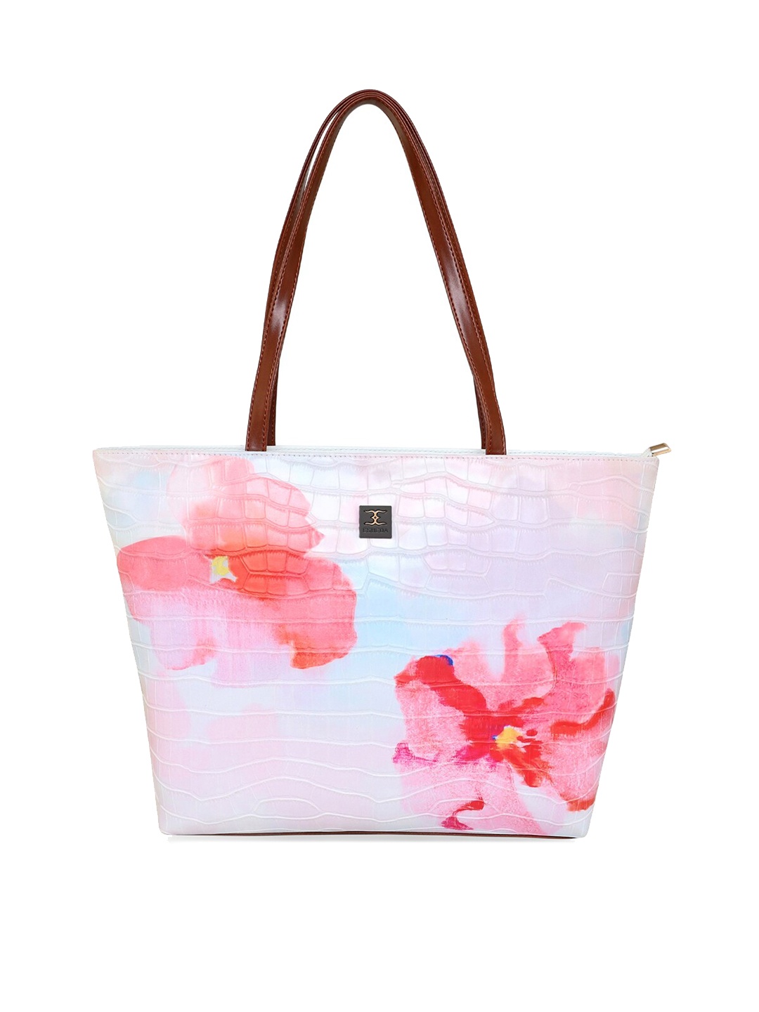 

ESBEDA Floral Printed Structured Shoulder Bag, White