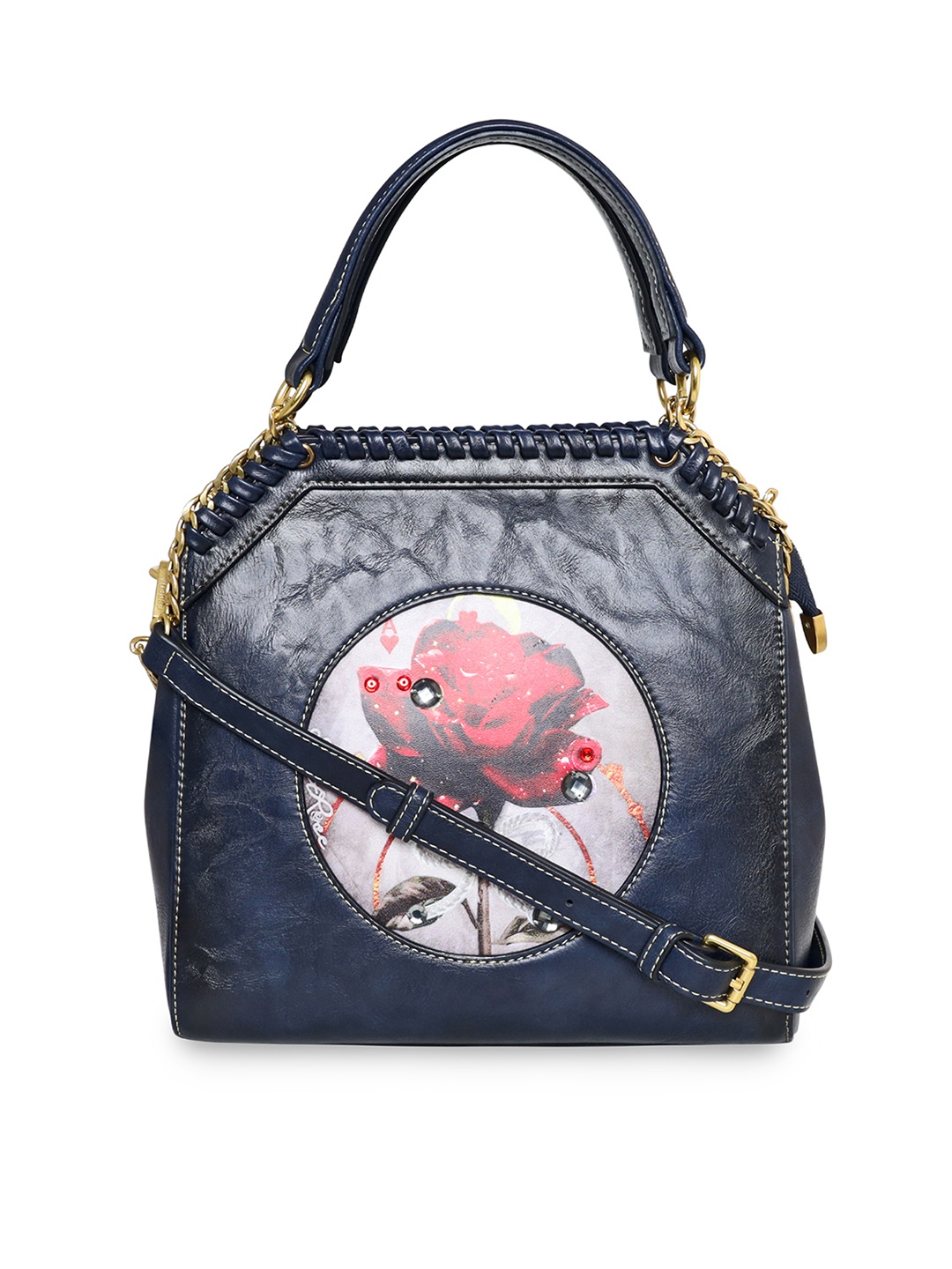 

ESBEDA Floral Printed Structured Shoulder Bag, Black