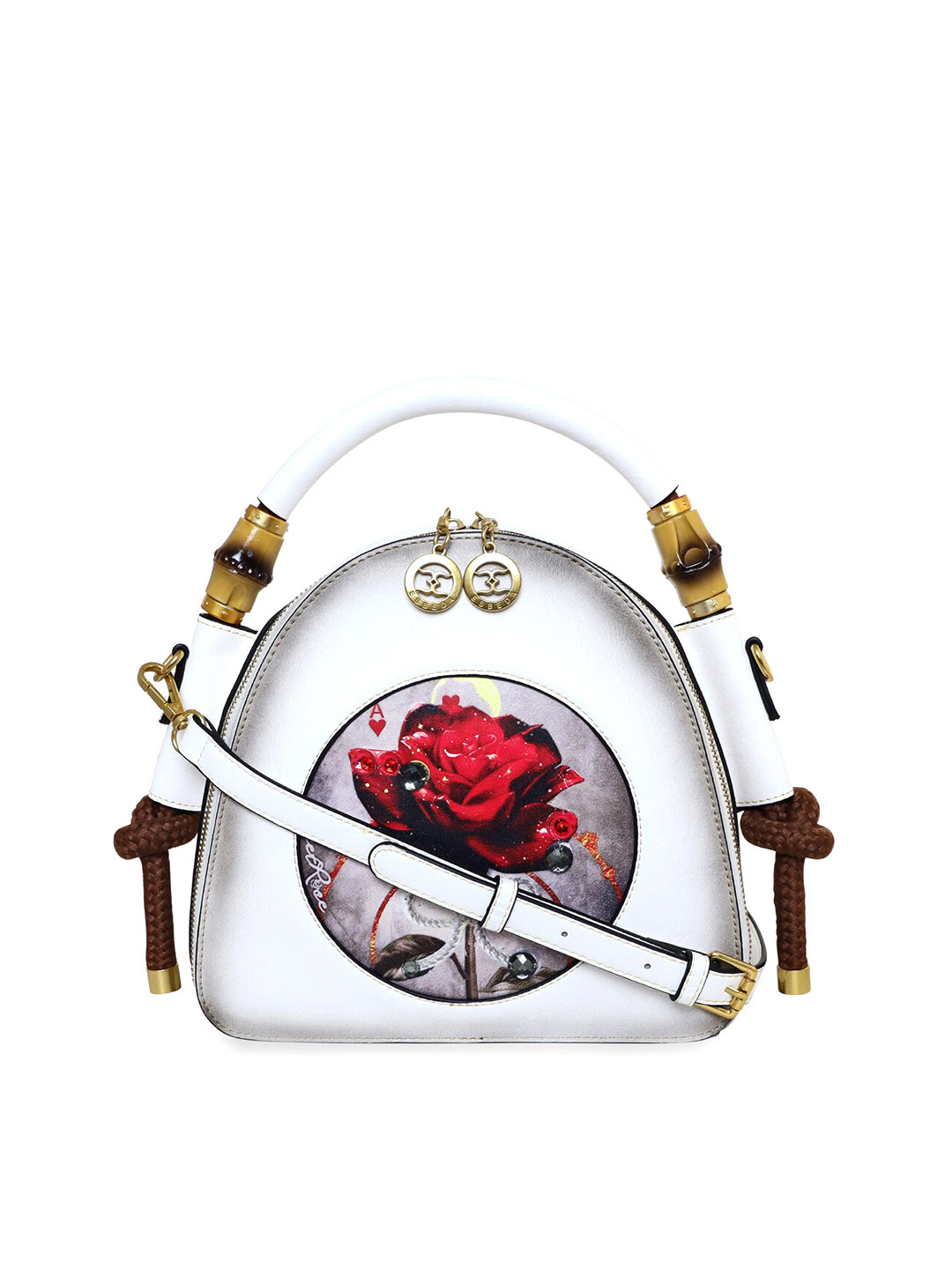 

ESBEDA Printed Half Moon Sling Bag, White