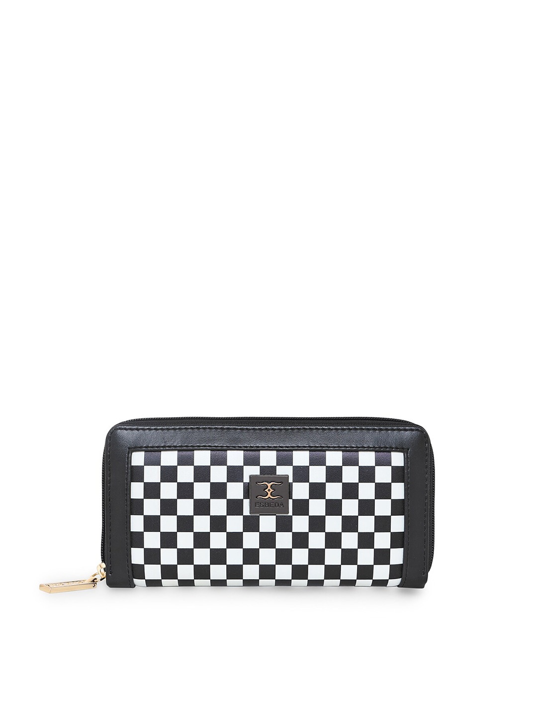 

ESBEDA Women Printed Zip Around Wallet, Black