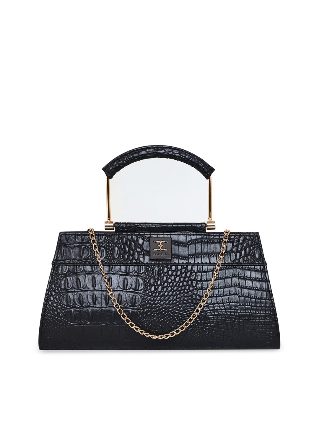 

ESBEDA Textured PU Structured Handheld Bag, Black