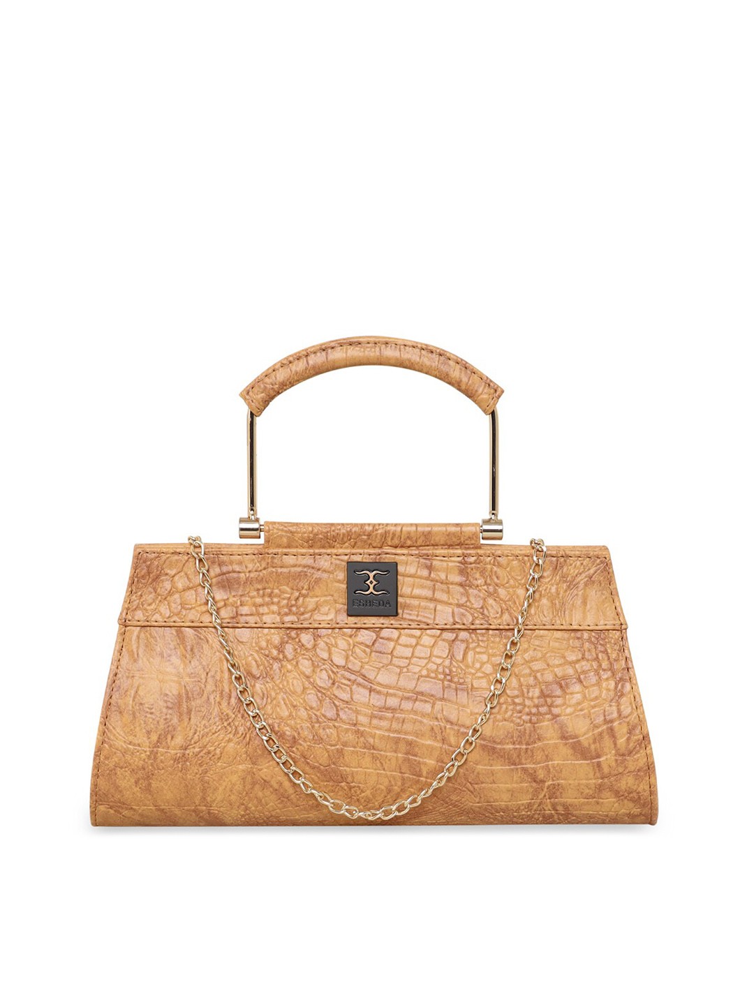 

ESBEDA Textured PU Structured Handheld Bag with Quilted, Camel brown
