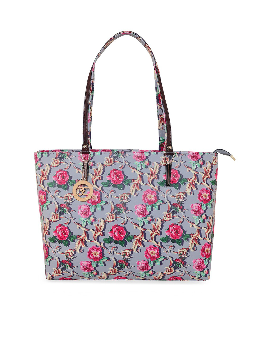 

ESBEDA Floral Printed Oversized Shopper Shoulder Bag, Grey