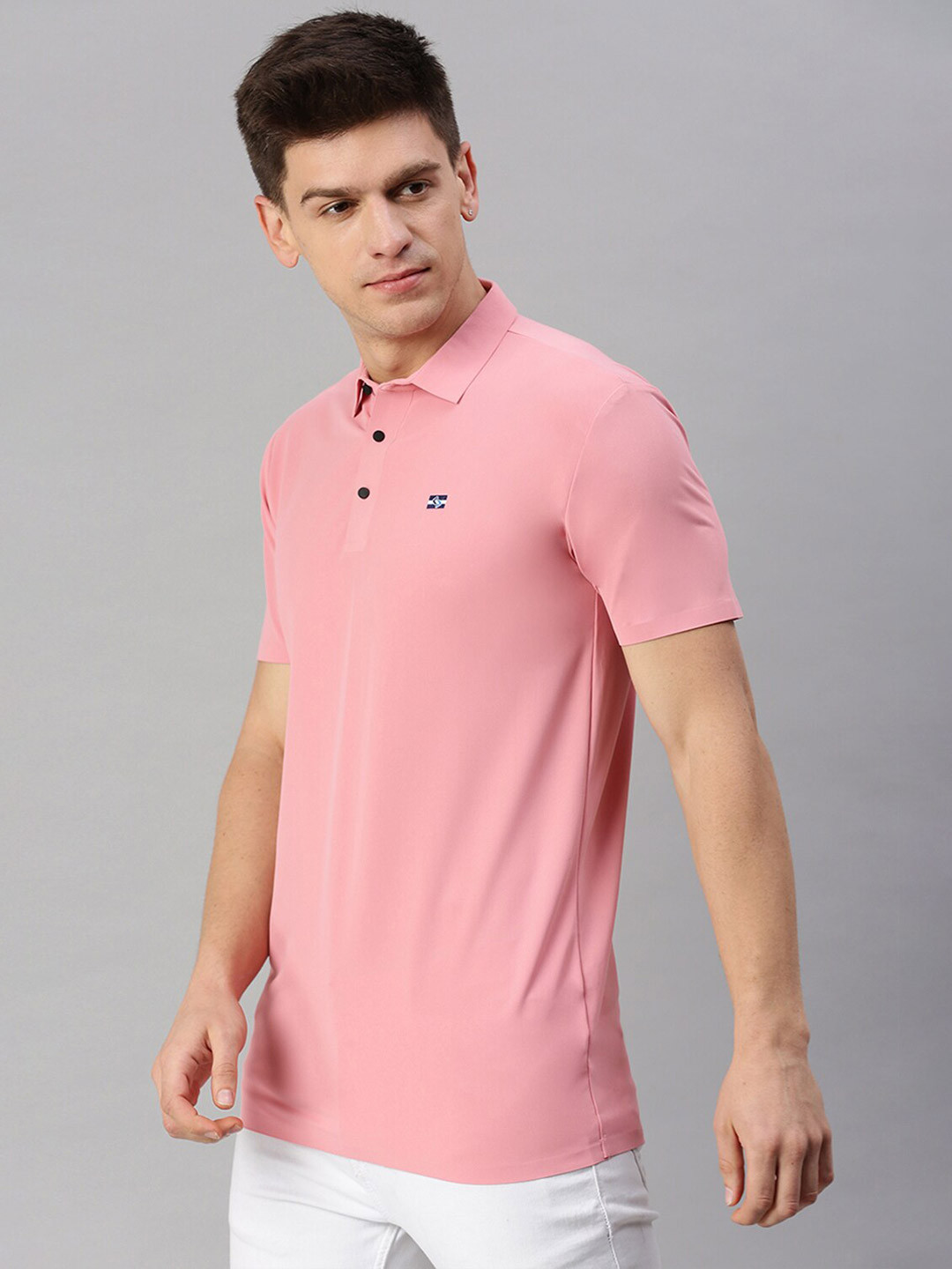 

Classic Polo Short Sleeve Polo Collar Cotton T-shirt, Peach