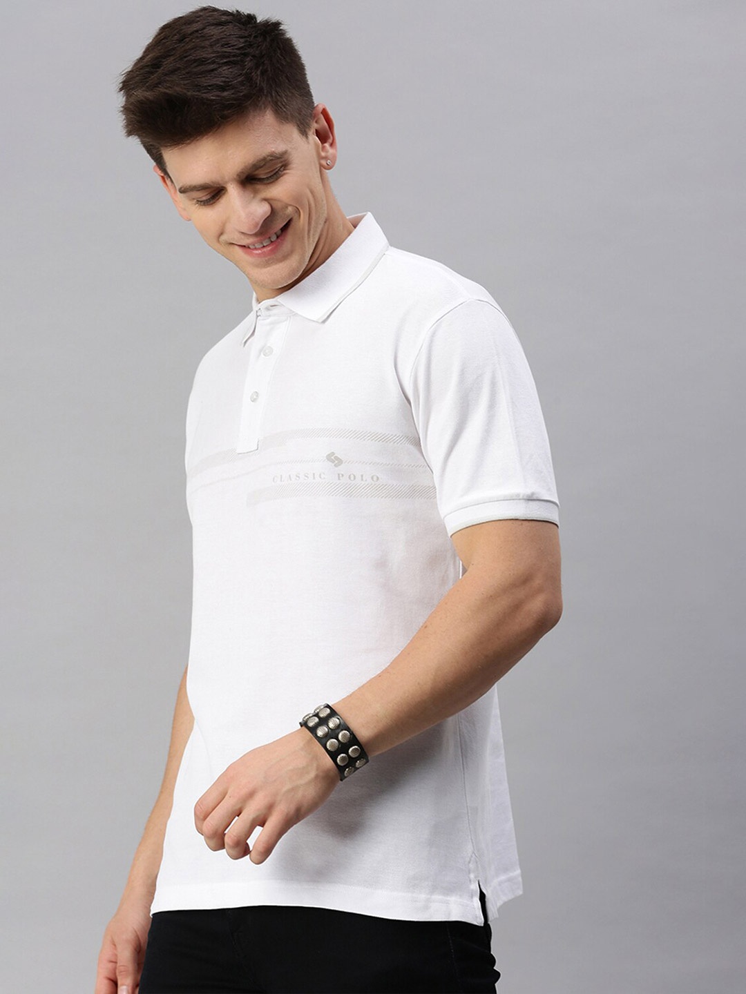 

Classic Polo Polo Collar Slim Fit Cotton T-shirt, White