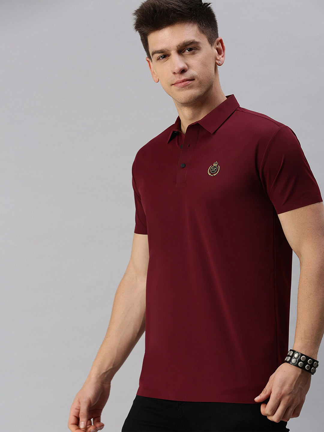 

Classic Polo Polo Collar Slim Fit Cotton T-shirt, Maroon