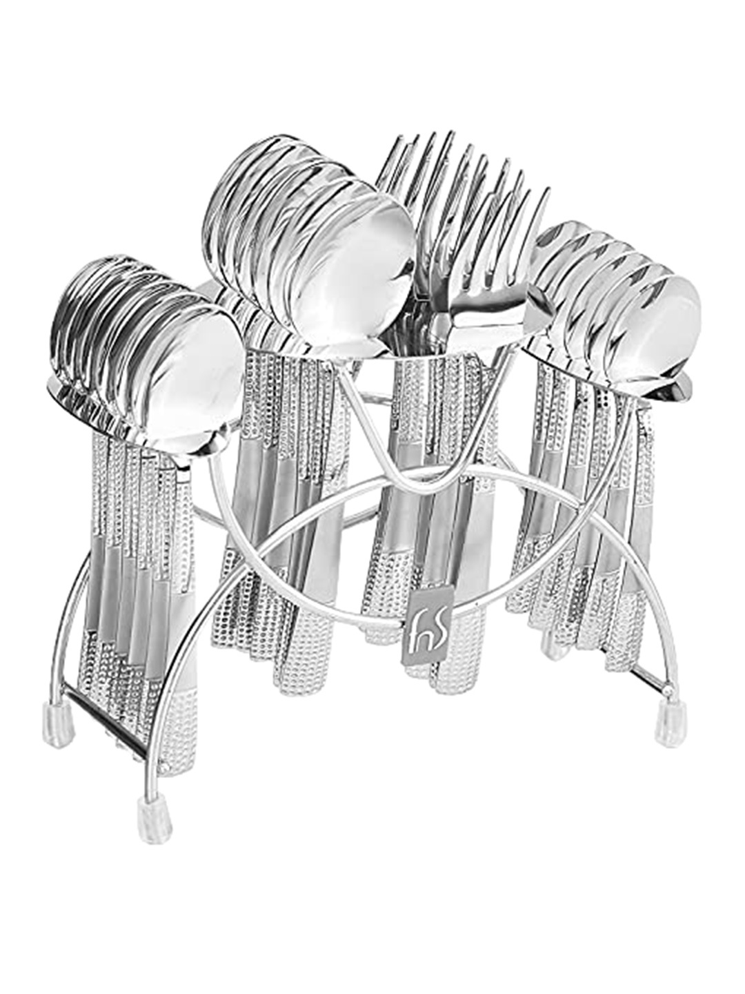 

FNS 24 Pieces Stainless Steel Cutlery Set With Stand, Silver