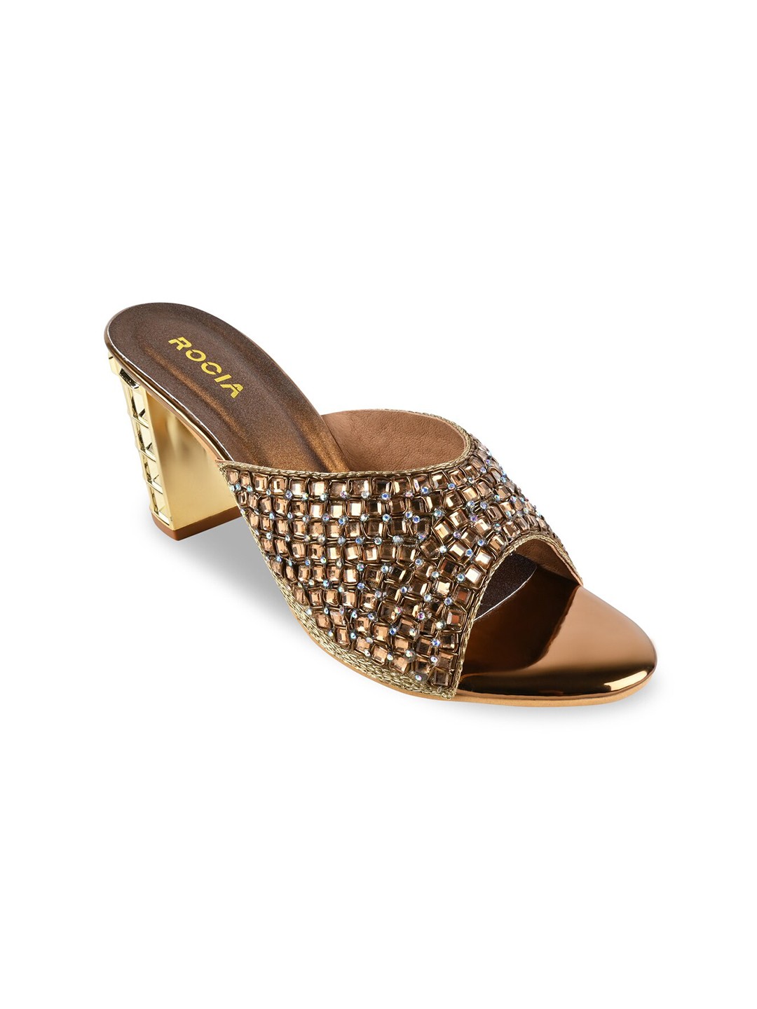 

Rocia Embellished Block Heels, Copper