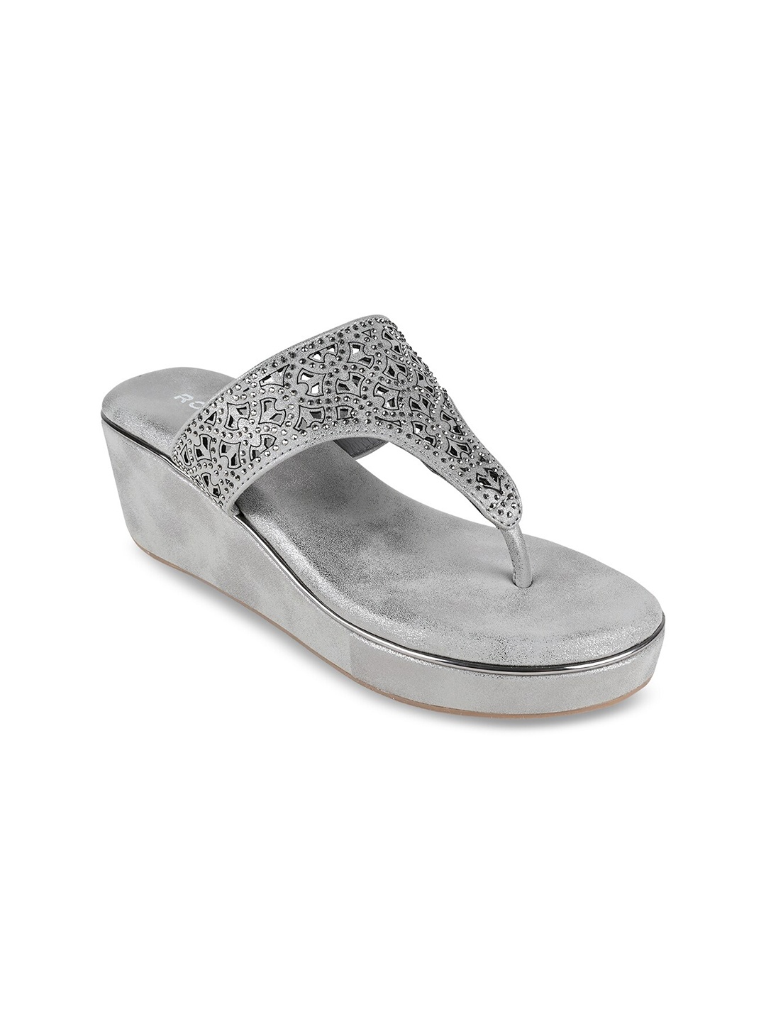 

Rocia Embellished Open Toe Wedges, Grey