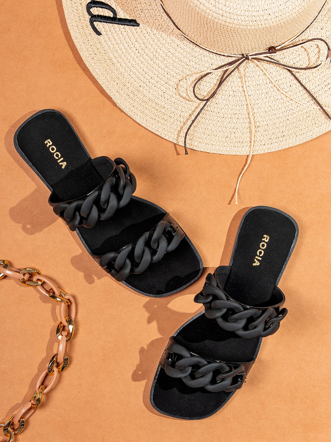 

Rocia Embellished Open Toe Flats, Black