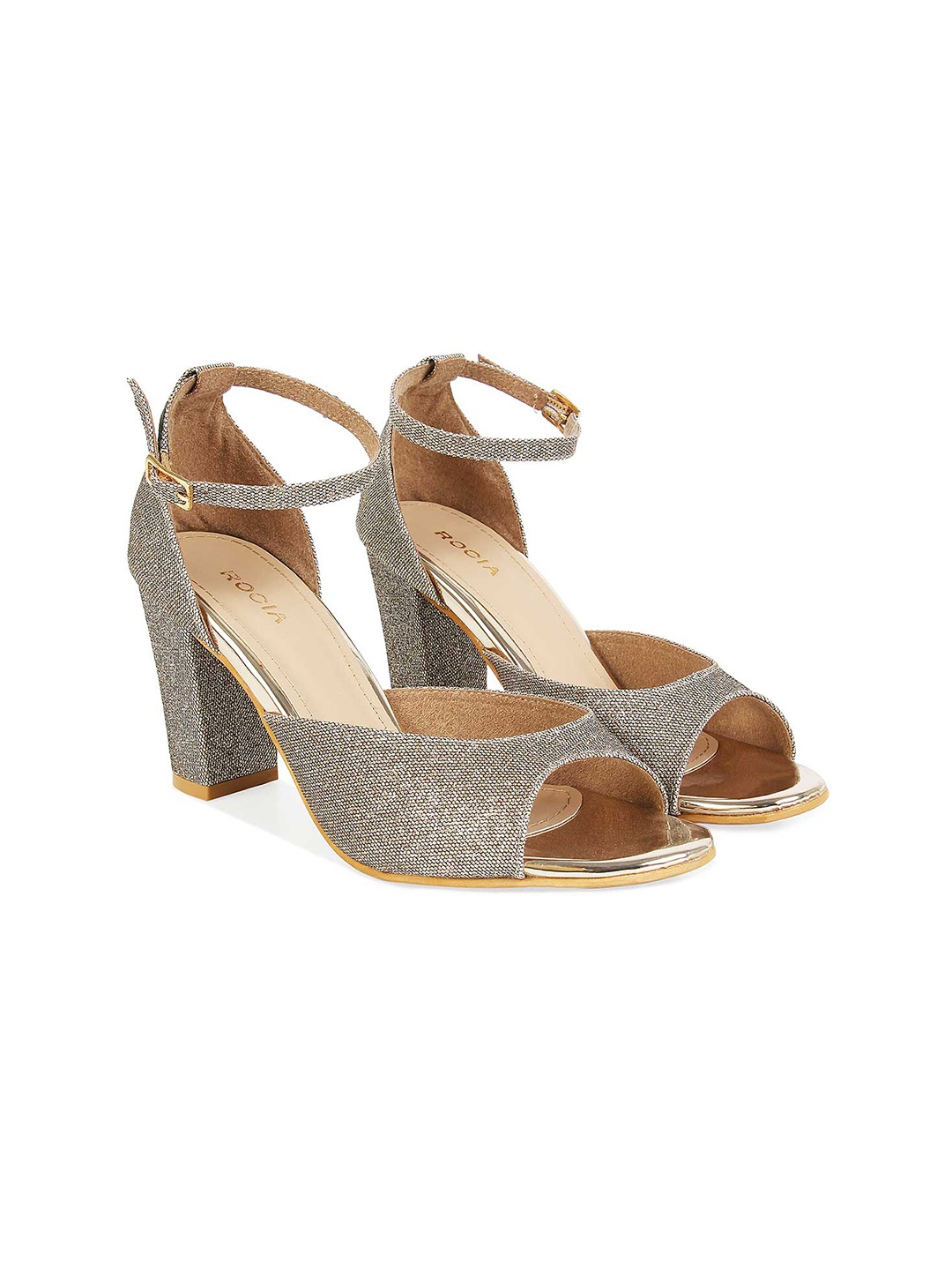 

Rocia Textured Peep Toes, Gold