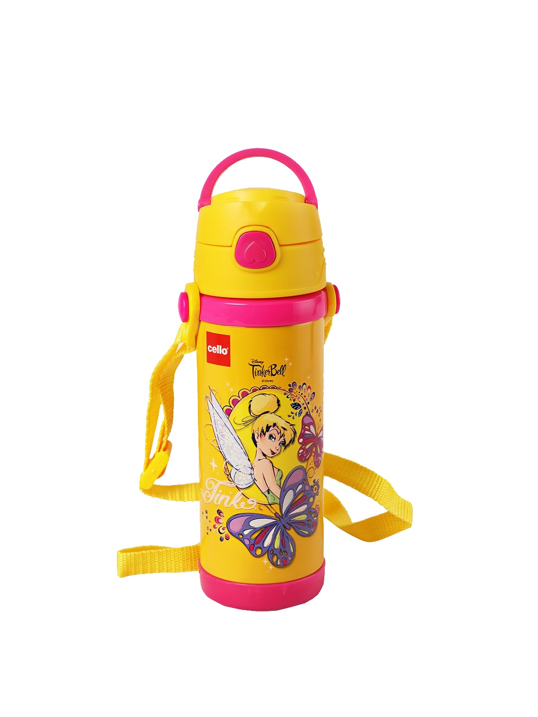 

Cello Champ Yellow Stainless Steel Tinker Bell Double Walled Kids Flask 600 ml