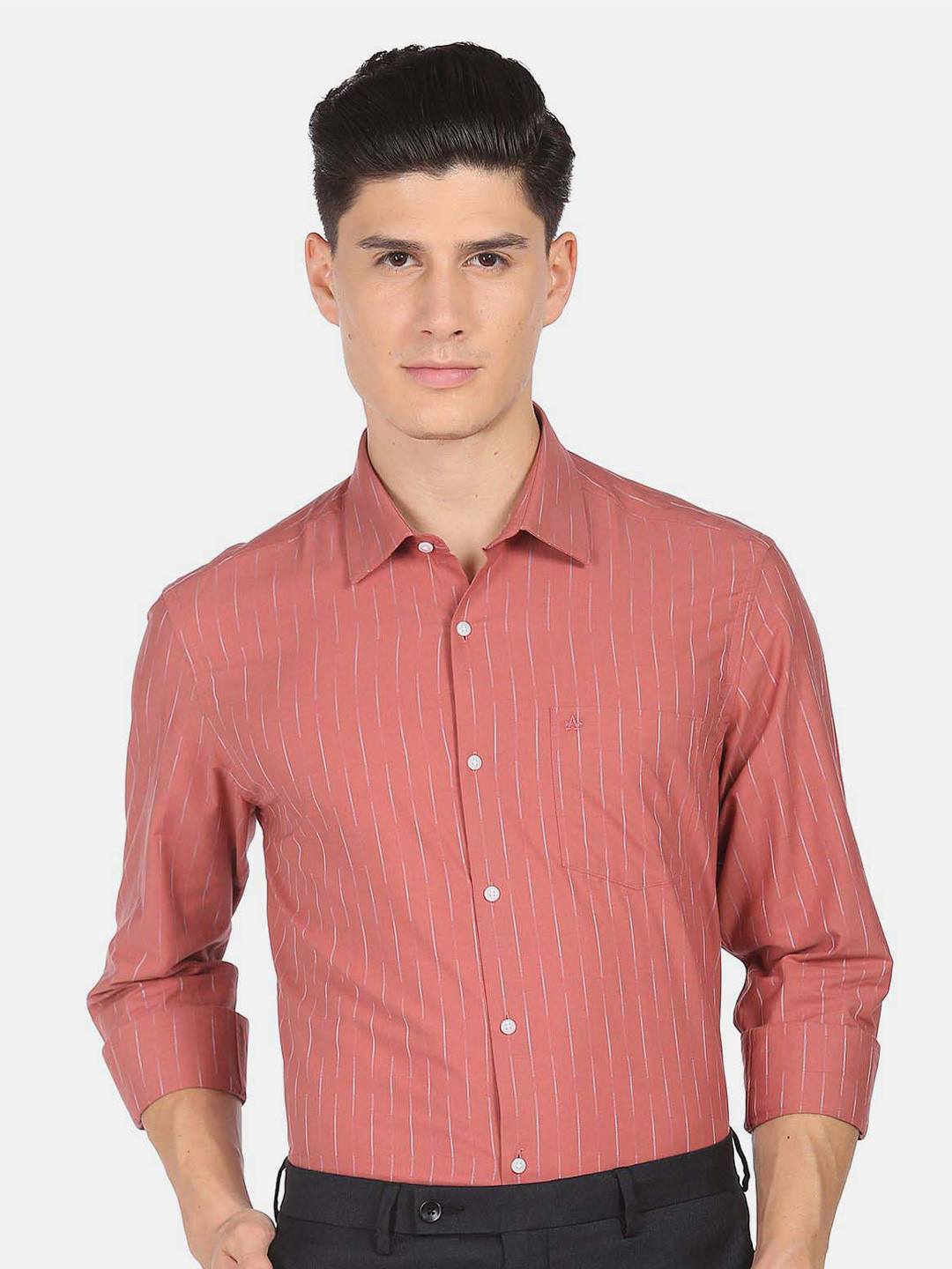 

Arrow Men Red Slim Fit Grid Tattersall Checks Striped Casual Shirt