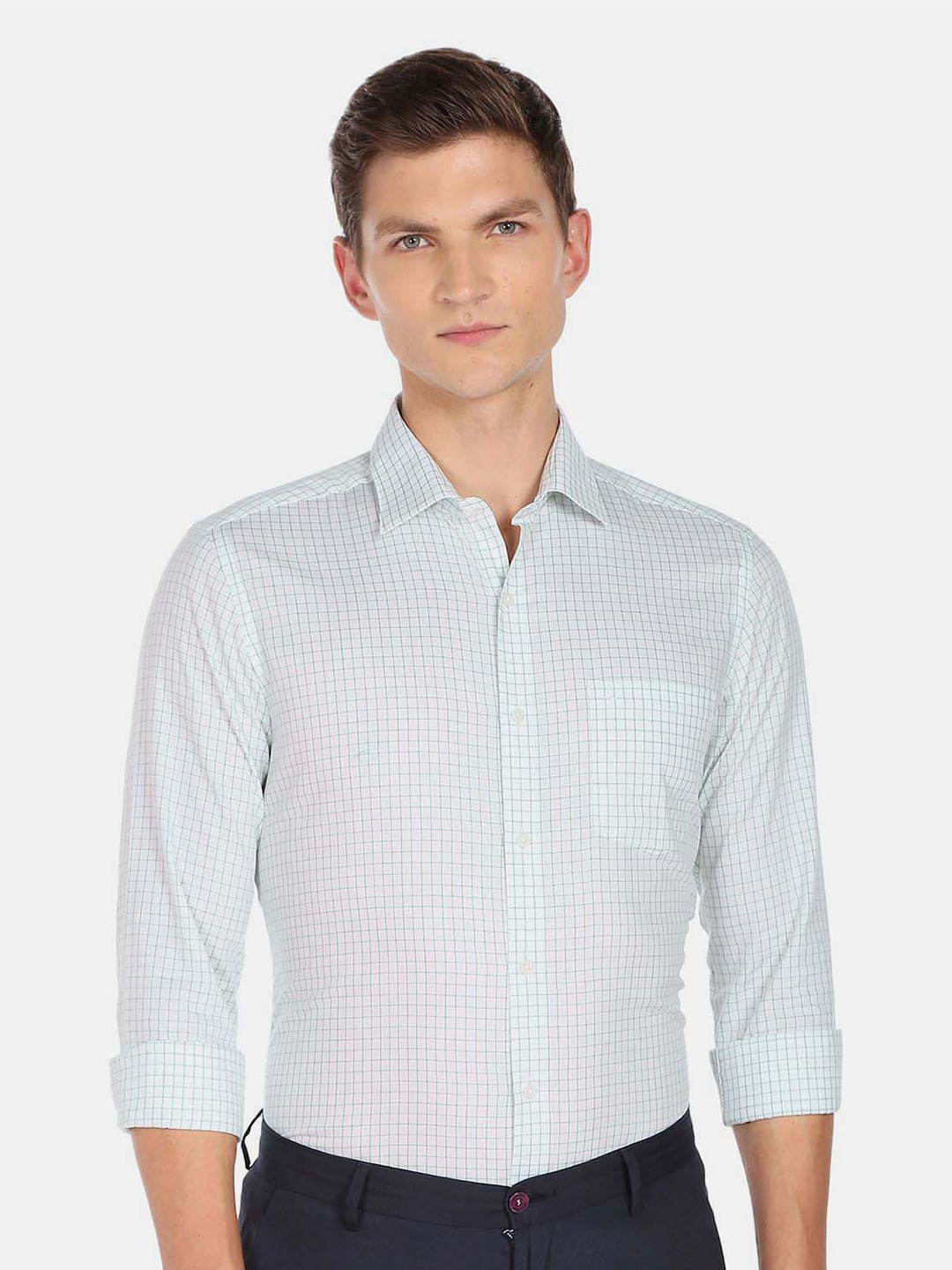 

Arrow Men White Slim Fit Printed Casual Shirt