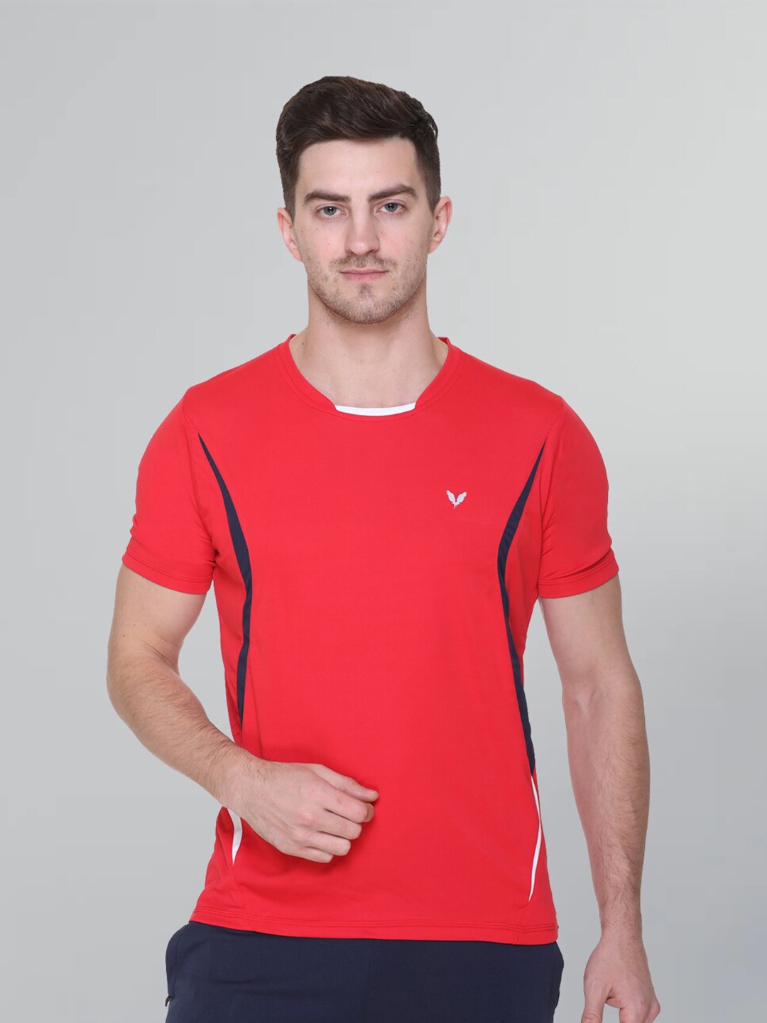 

GODFREY Dry Fit Slim Fit Training or Gym T-shirt, Red