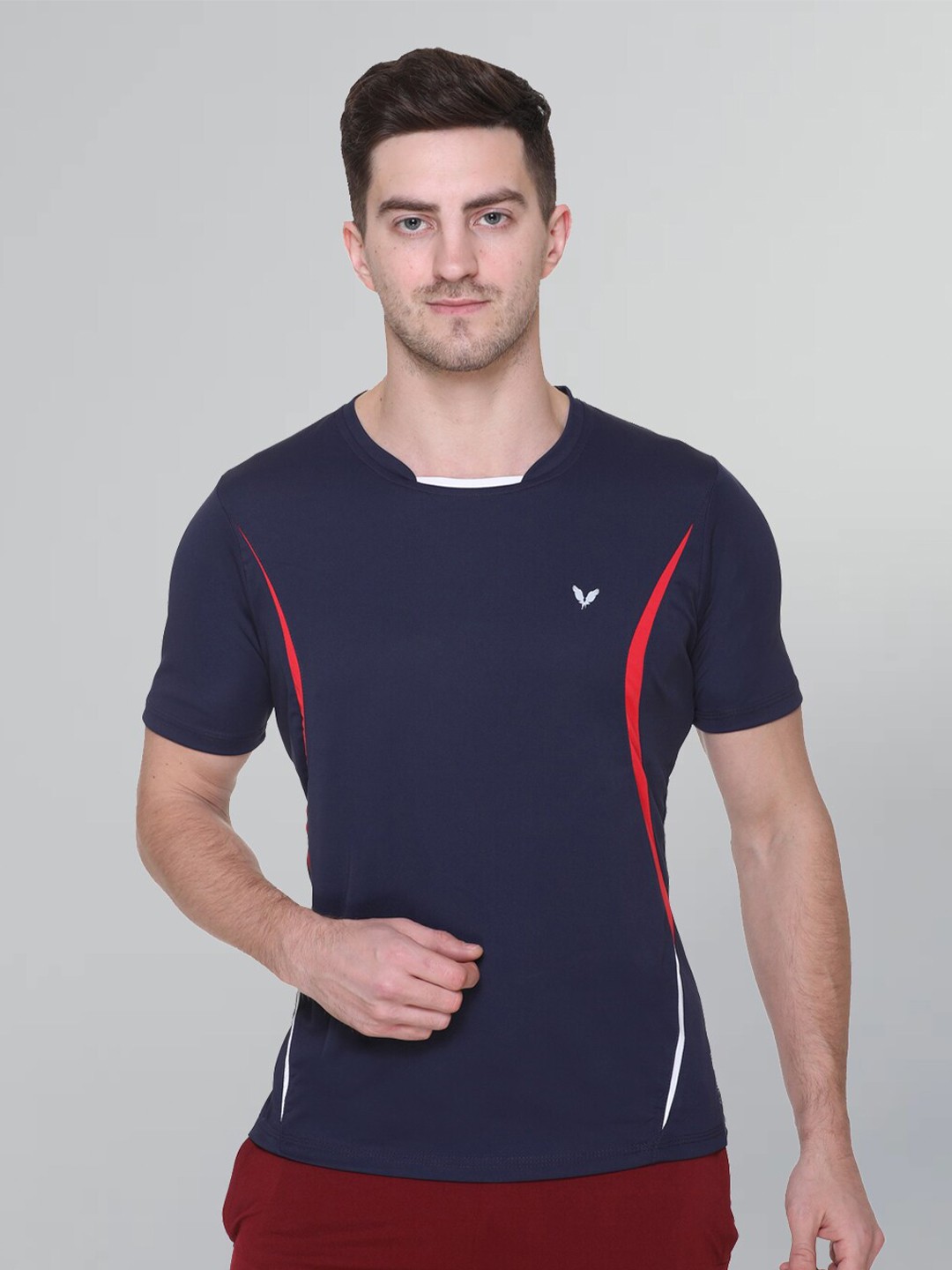 

GODFREY Regular Fit Dry Fit Sports T-shirt, Navy blue