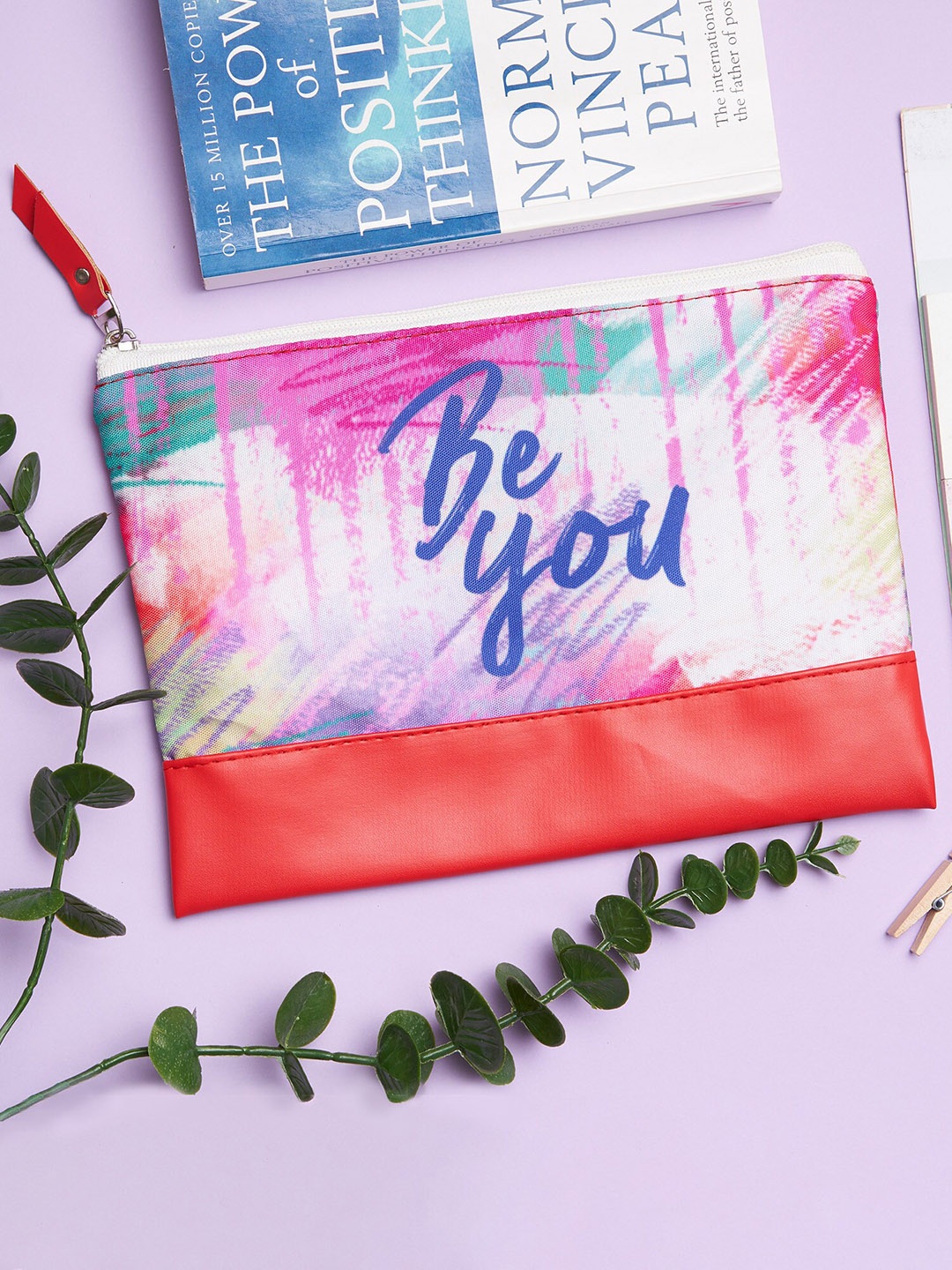 

Doodle Printed Makeup Pouch, Red
