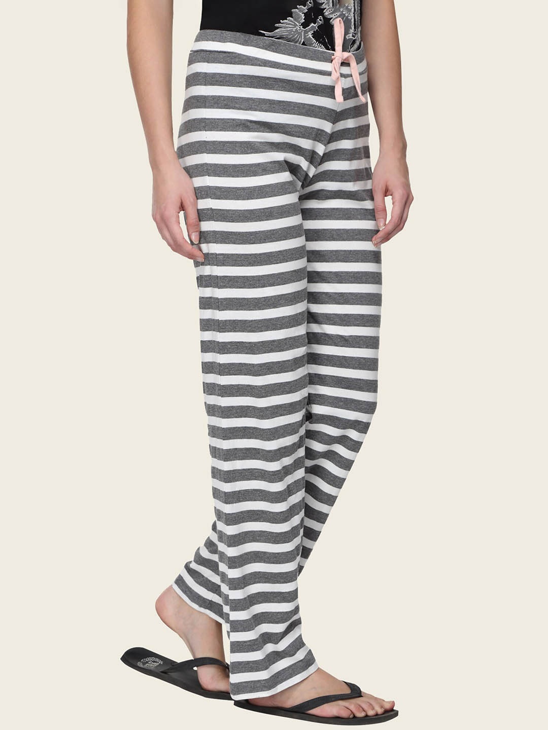 

Slumber Jill Women Striped Comfort Fit Lounge Pants, Charcoal