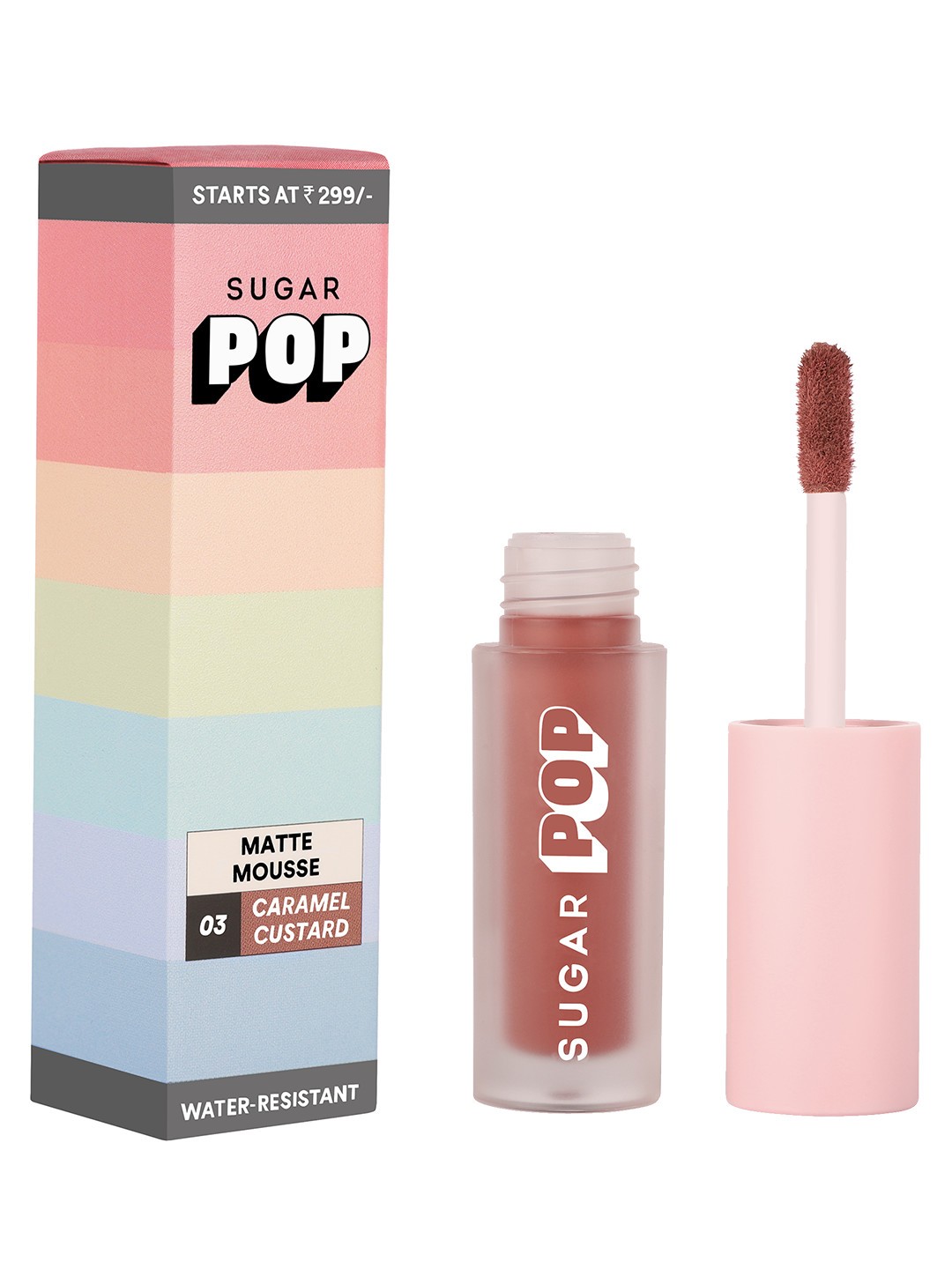 

SUGAR POP Matte Mousse Water Resistant Liquid Lipstick 3.2 ml - Caramel Custard 03, Nude