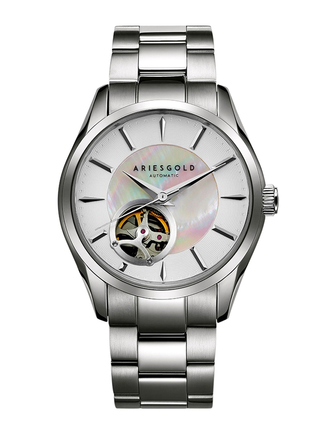 

Aries Gold Women Brass Skeleton Dial & Stainless Steel Straps Analogue Watch L 9023 S-W, White