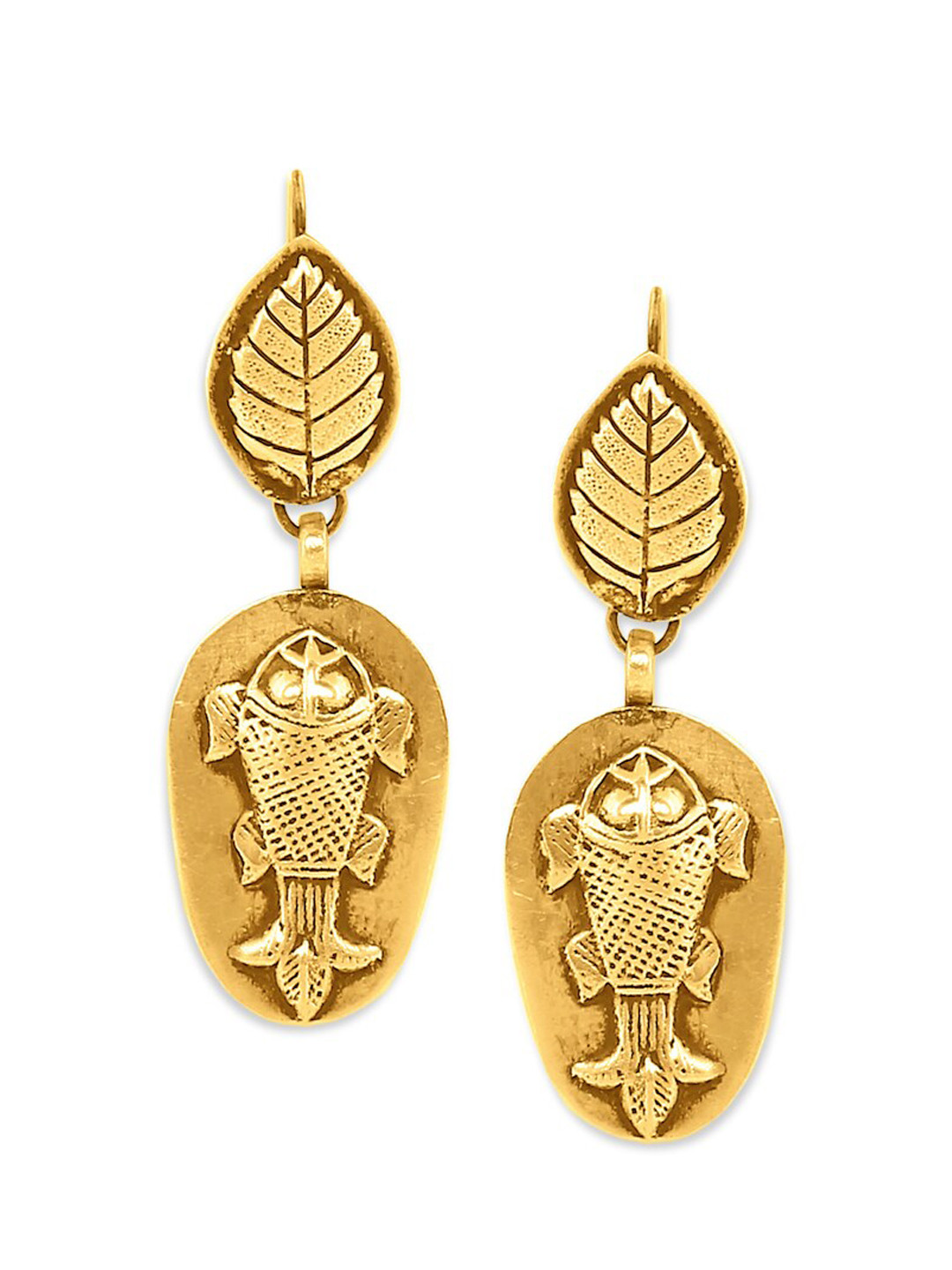 

ahilya Gold-Plated Contemporary Drop Earrings