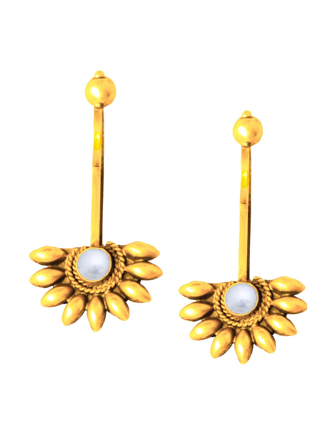 

ahilya Gold-Plated Floral Ear Cuff, White