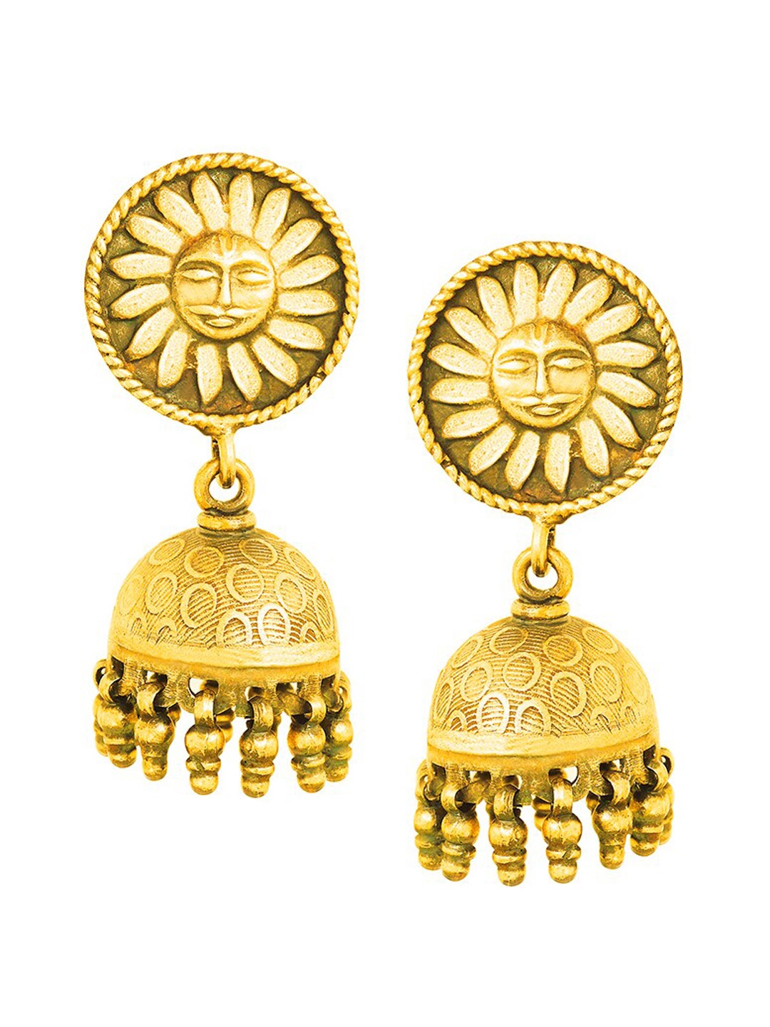 

ahilya Gold-Plated Jhumka Earrings